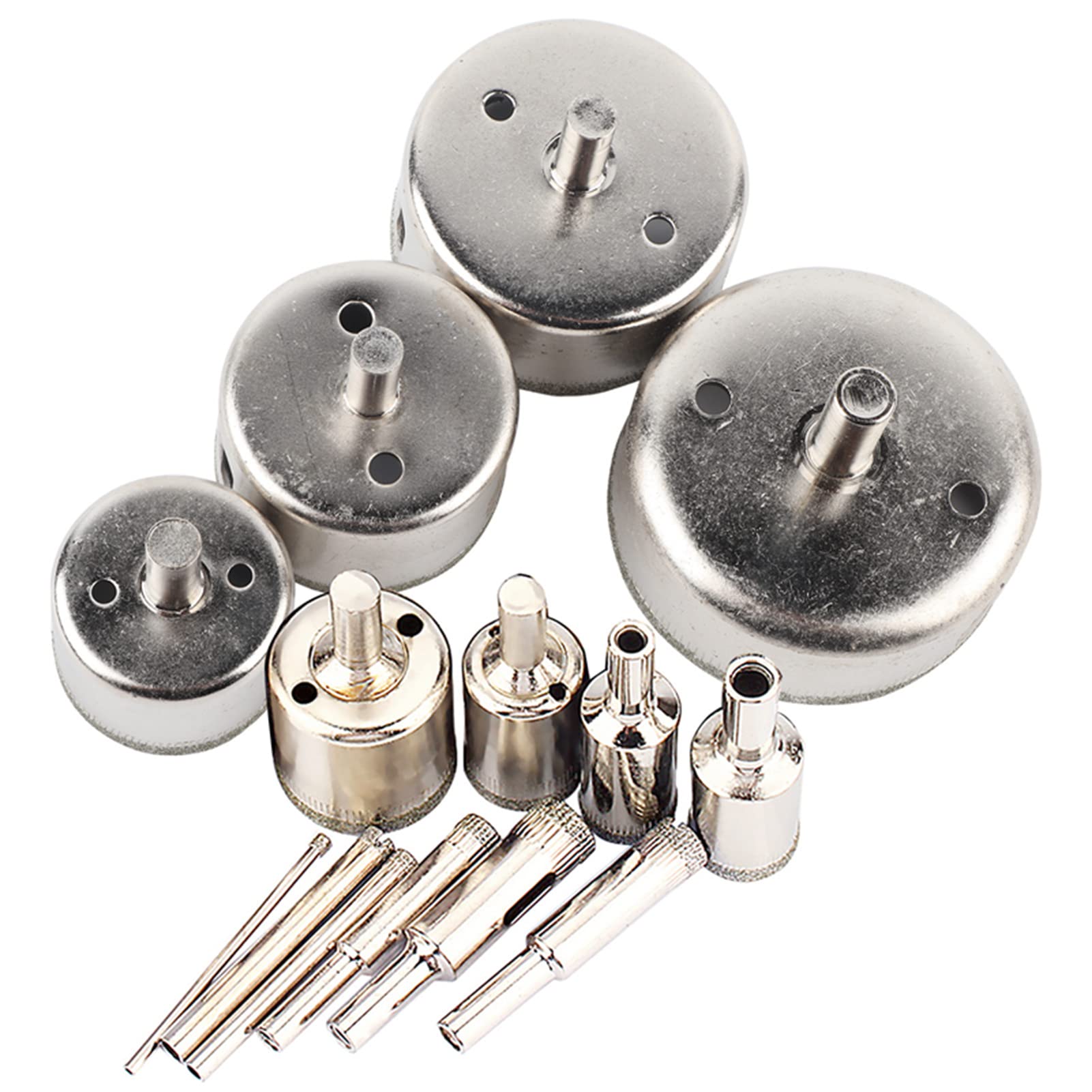 14Pcs Coated Hole Saw Drill Bits Set 3-70mm for Glass Tile & Marble - Perfect for DIY & Professional Use