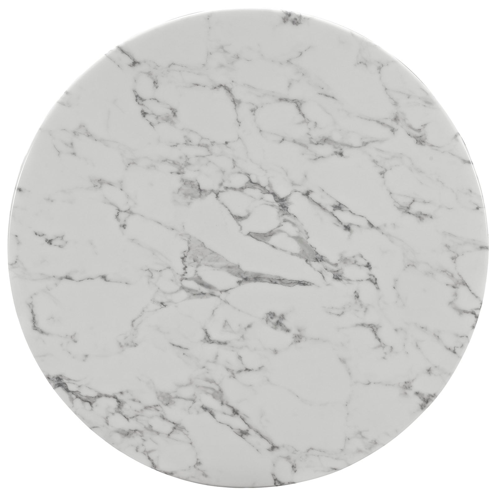 Lippa 40-Inch Round White Faux Marble Dining Table - Modern Kitchen & Dining Room Centerpiece for Small Spaces & Apartments