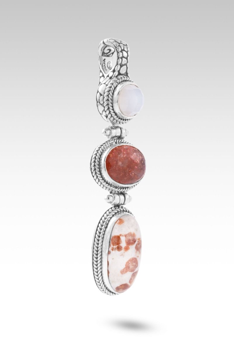 Forgiveness Pendant™ - Genuine Garnet, Limestone, Orange Sunstone & White Moonstone Spiritual Jewelry for Meditation, Healing & Positive Energy