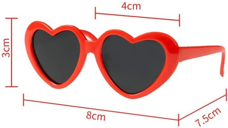 Stylish Pink Heart-Shaped Sunglasses for Small Dogs & Cats - Cute Pet Accessories for Photos, Parties & Outdoor Fun - UV Protection Sun Glasses for Pets