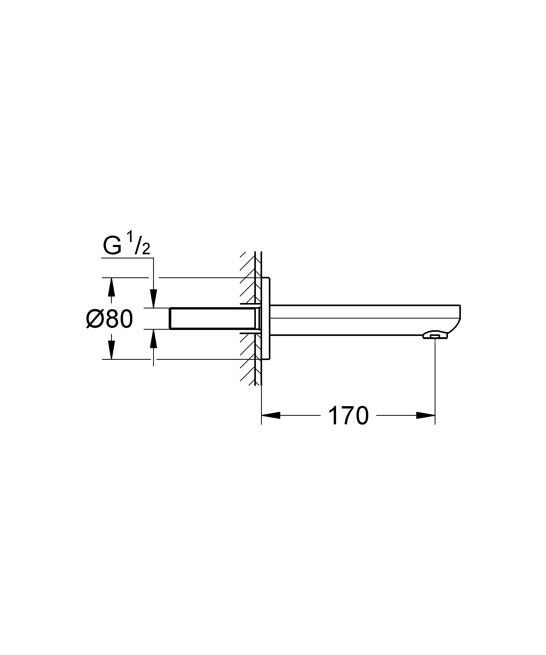 Growe 13261000 Chrome Bath Spout - Durable Grey Bathroom Faucet for Bathtub & Shower Installation | Perfect for Modern Home Renovation