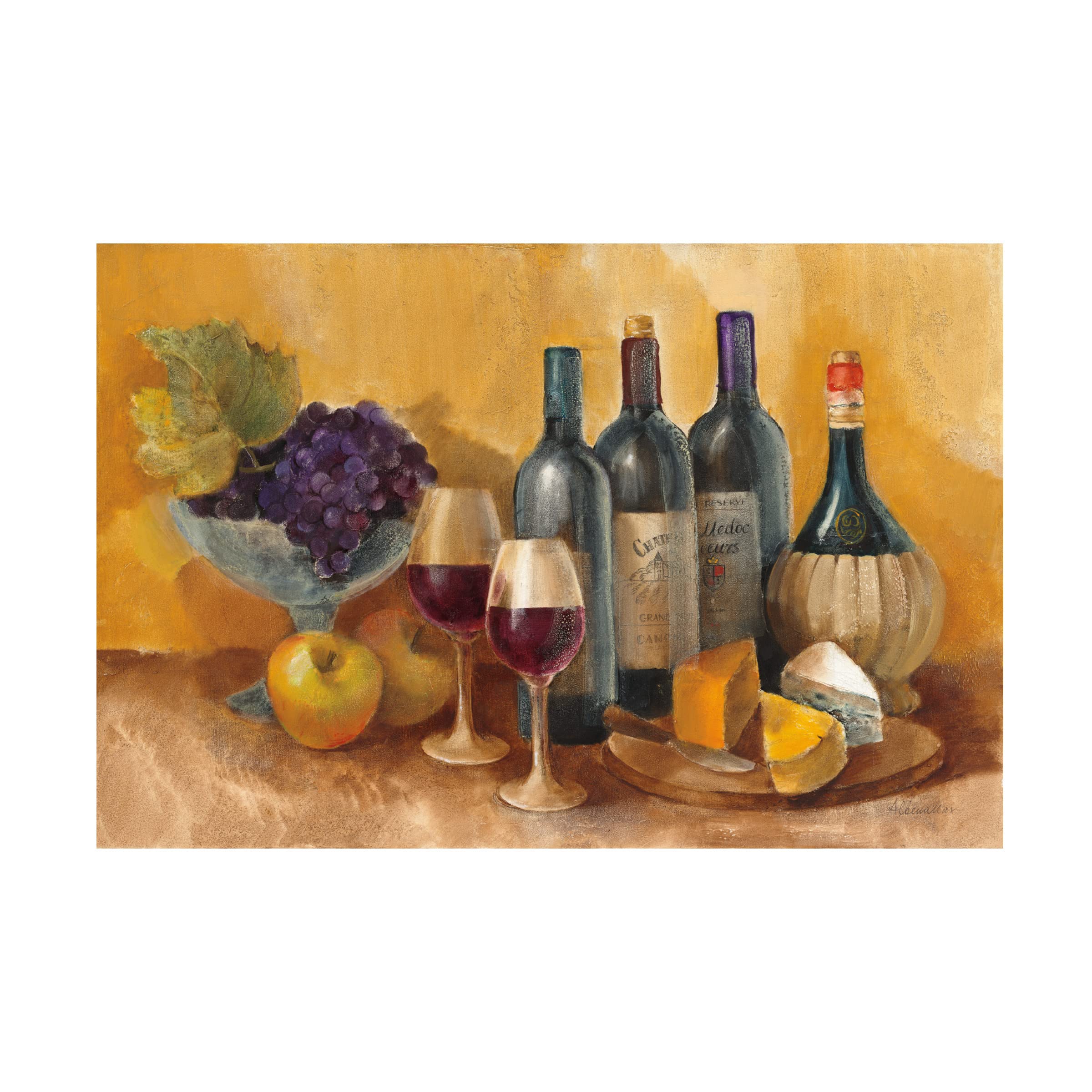 Trademark Fine Art 'Wine and Fruit I v2' Canvas Wall Art by Albena Hristova - Perfect for Dining Room, Kitchen Decor & Home Interior Design