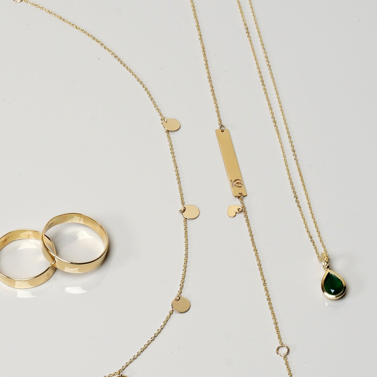 14K Yellow Gold Green Agate Teardrop Pendant Necklace - Dainty Bezel Set Gemstone Jewelry for Women, Perfect for Everyday Wear & Special Occasions