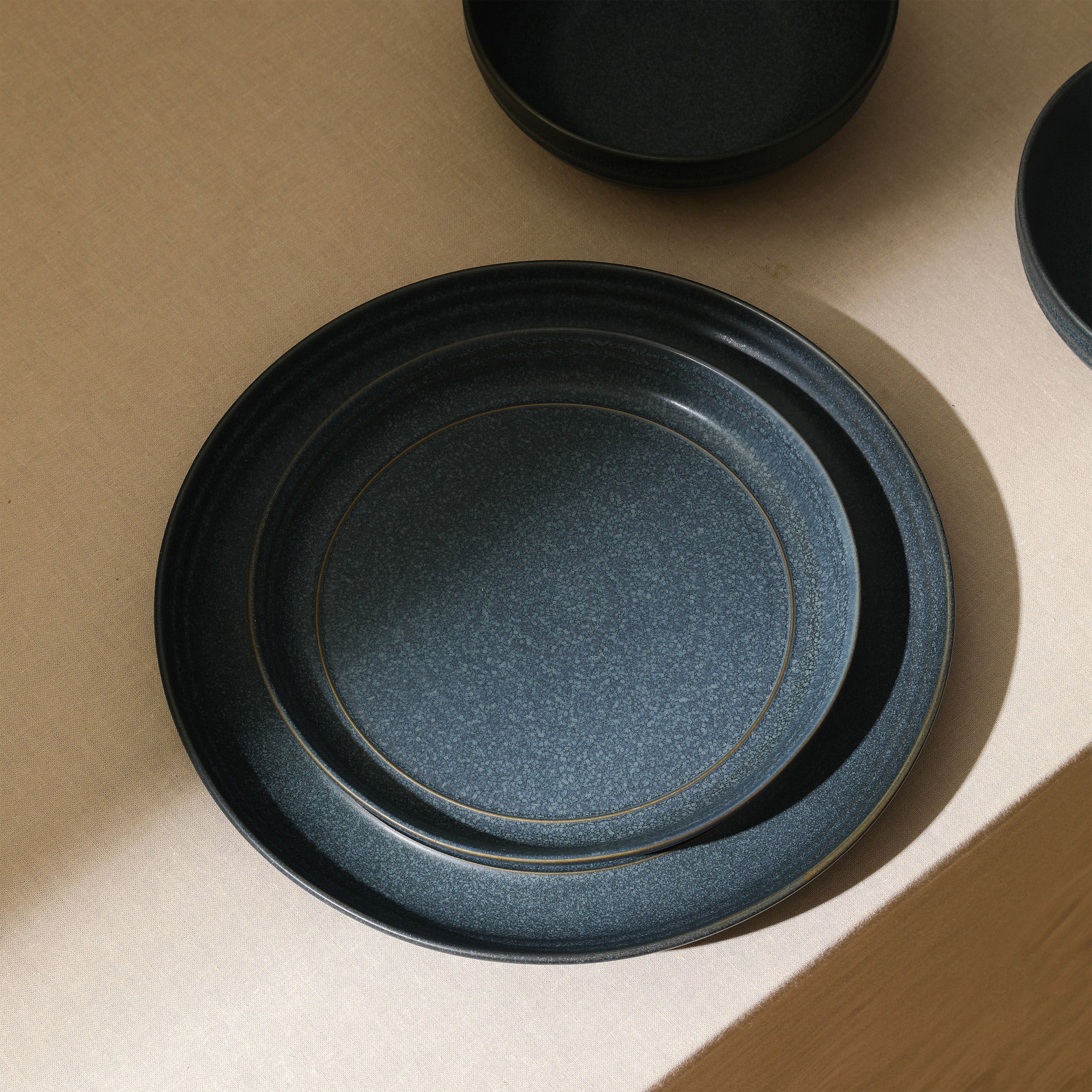Elio Stoneware Salad Plate - Blue Ceramic Dinner Plate for Home, Restaurant & Party Use | Durable & Stylish Dishware for Everyday Meals & Entertaining
