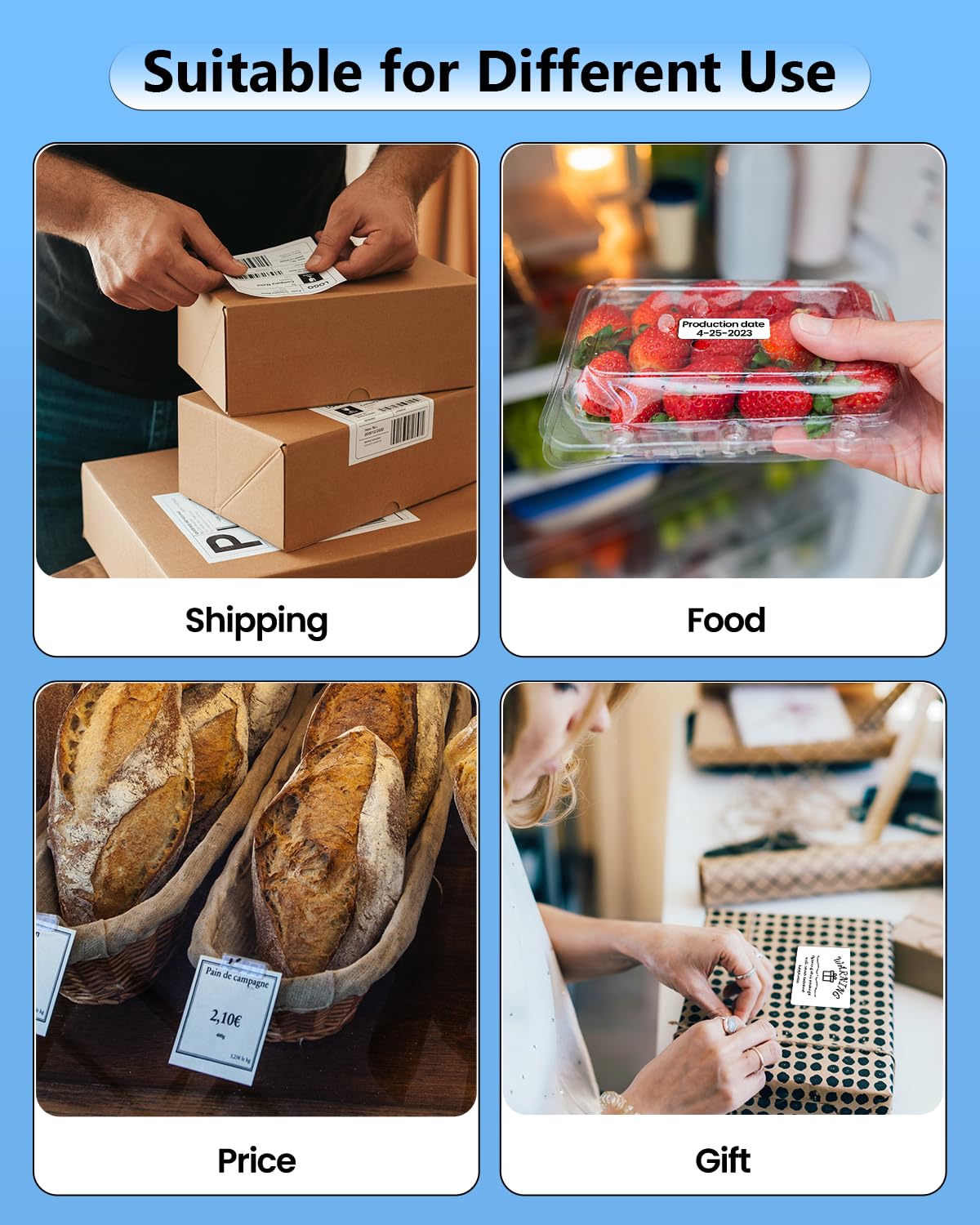 Phomemo D520BT 4x6 Bluetooth Thermal Label Printer - Wireless Shipping Label Maker with Built-in Holder, Compatible with Amazon USPS Shopify eBay - Perfect for E-commerce, Small Business & Home Shipping Needs