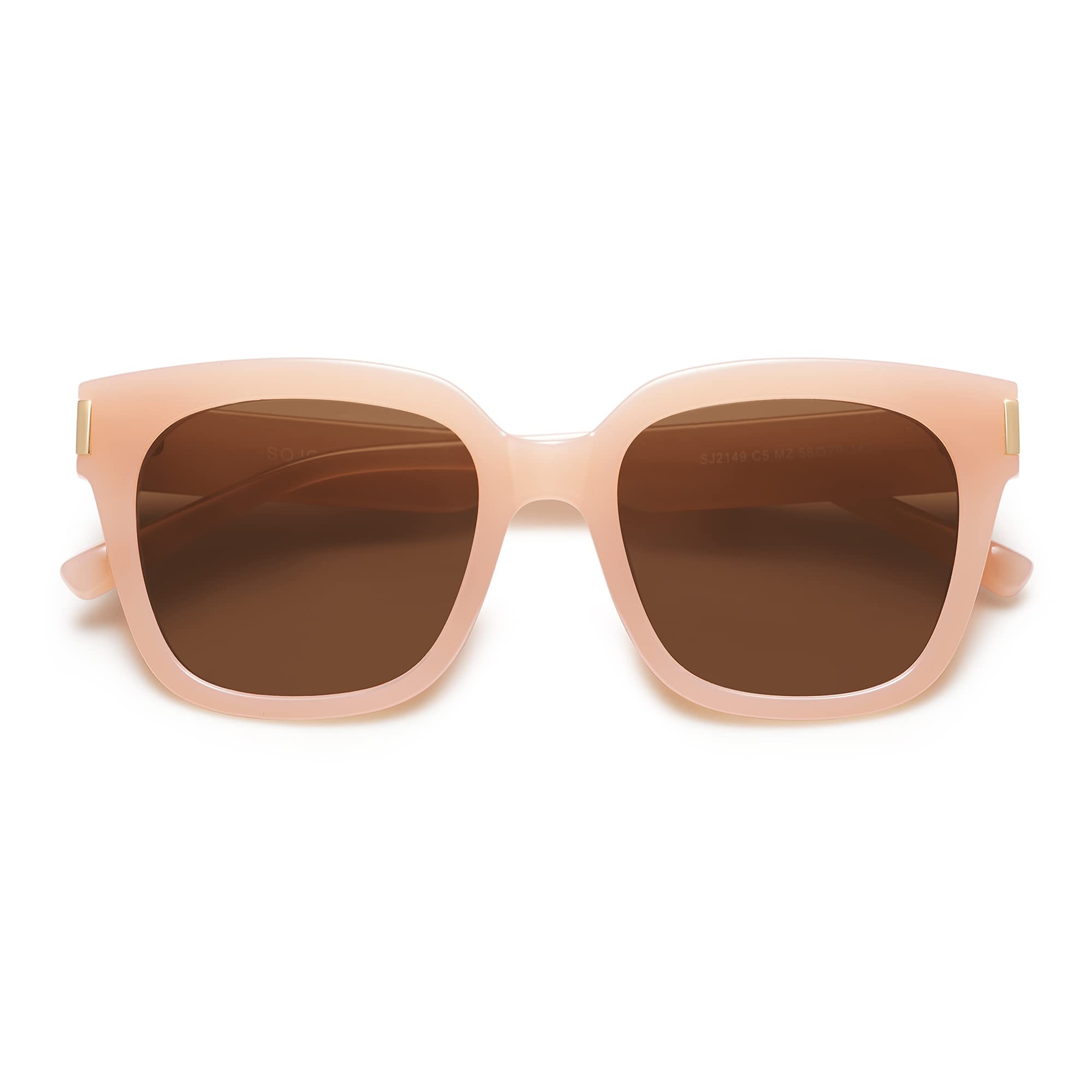 SOJOS Classic Polarized Square Frame Sunglasses for Women & Men - UV Protection Trendy Unisex Shades SJ2149 | Perfect for Driving, Beach & Outdoor Activities