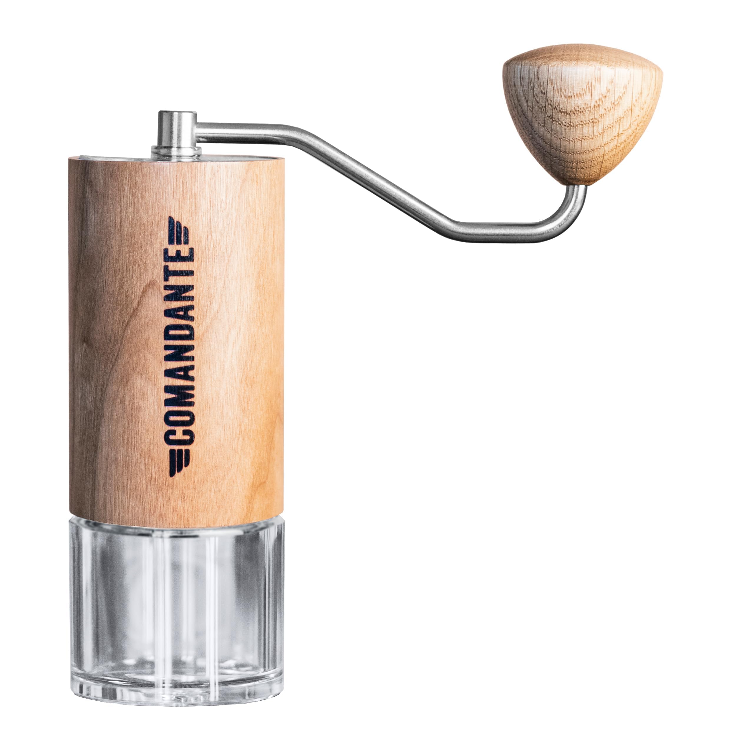 Premium C40 MK4 Liquid Amber Manual Coffee Grinder - Stainless Steel Burr Mill with Silver/Brown Finish | Perfect for Espresso, French Press & Pour Over Brewing at Home, Camping or Travel
