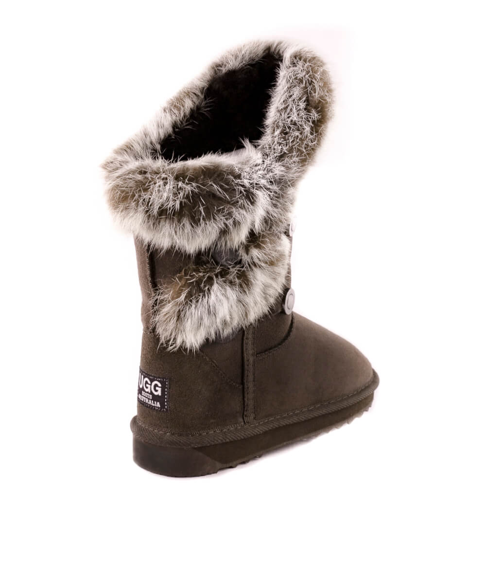 Men's UGG Classic Rabbit Fur Slippers - Cozy Winter Indoor/Outdoor House Shoes for Men