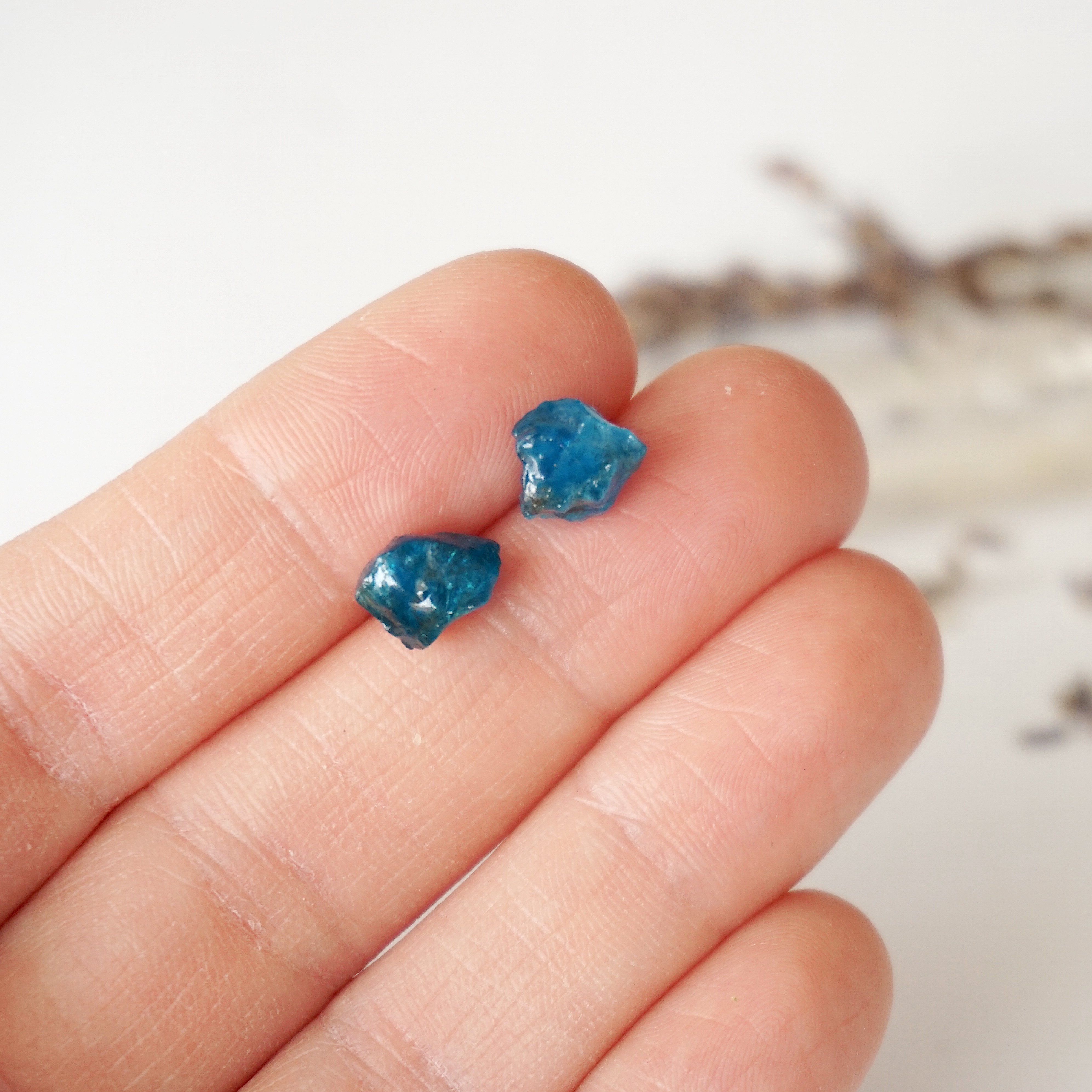 Blue Apatite Stud Earrings for Women - Hypoallergenic Post Earrings for Everyday Wear & Special Occasions