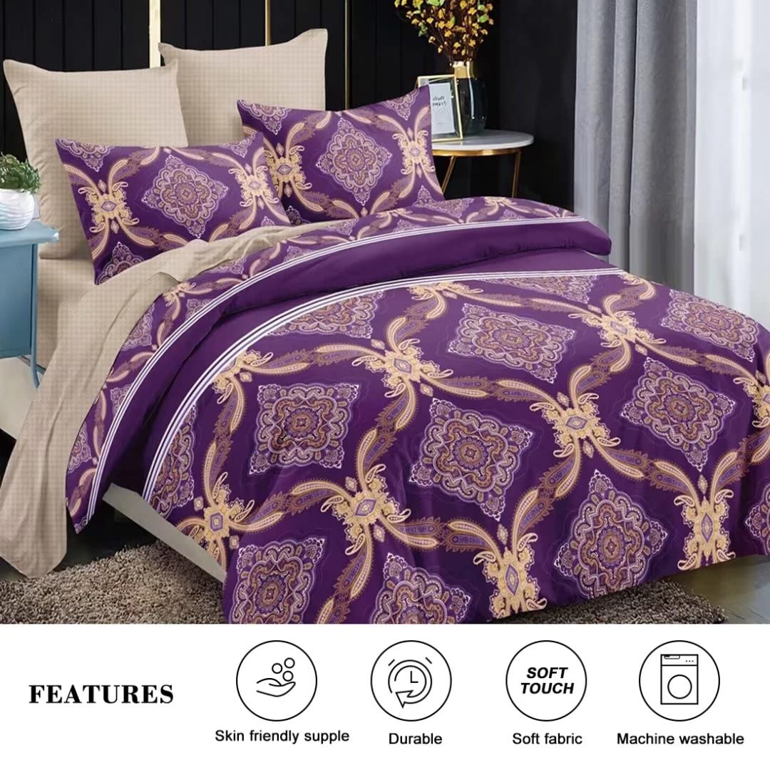 Shatex 2-Piece Twin Comforter Set - All Season Ultra Soft Polyester Bedding with Glass Flower Design in Purple - Perfect for Kids' Rooms, Guest Bedrooms & Dorm Decor
