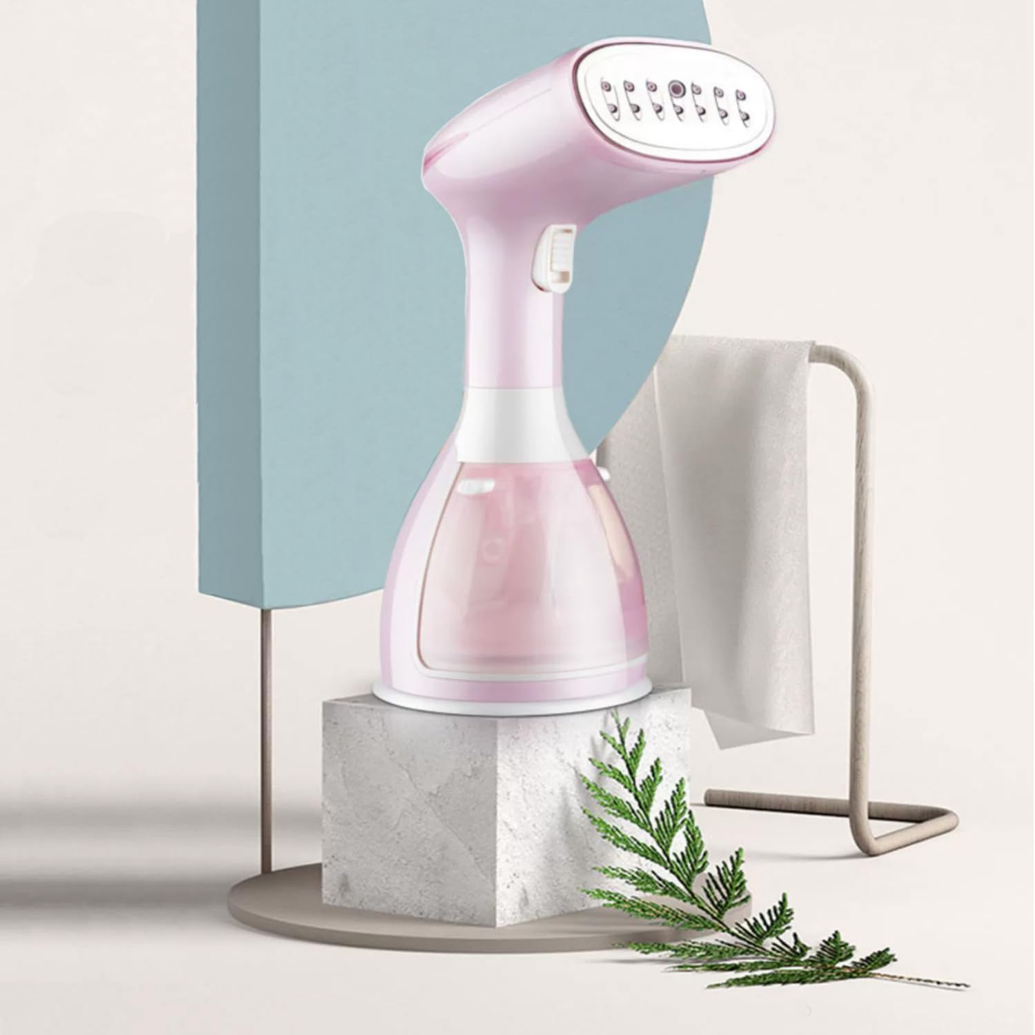 Powerful Handheld Portable Steamer for Clothes - 280ml Large Detachable Water Tank, 20s Fast Heat-up Wrinkle Remover for Travel & Home Use - Pink Fabric Garment Steamer | Perfect for Suits, Dresses, Curtains & Home Textiles