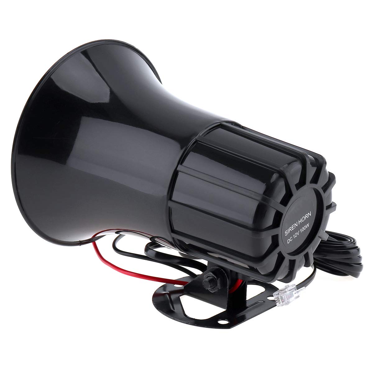 12V 100W Loud 105dB Wired Alarm Siren Horn with MIC - 7 Sound Modes for Cars, Trucks & Emergency Vehicles | Perfect for Security Alerts, Safety Warnings & Emergency Situations