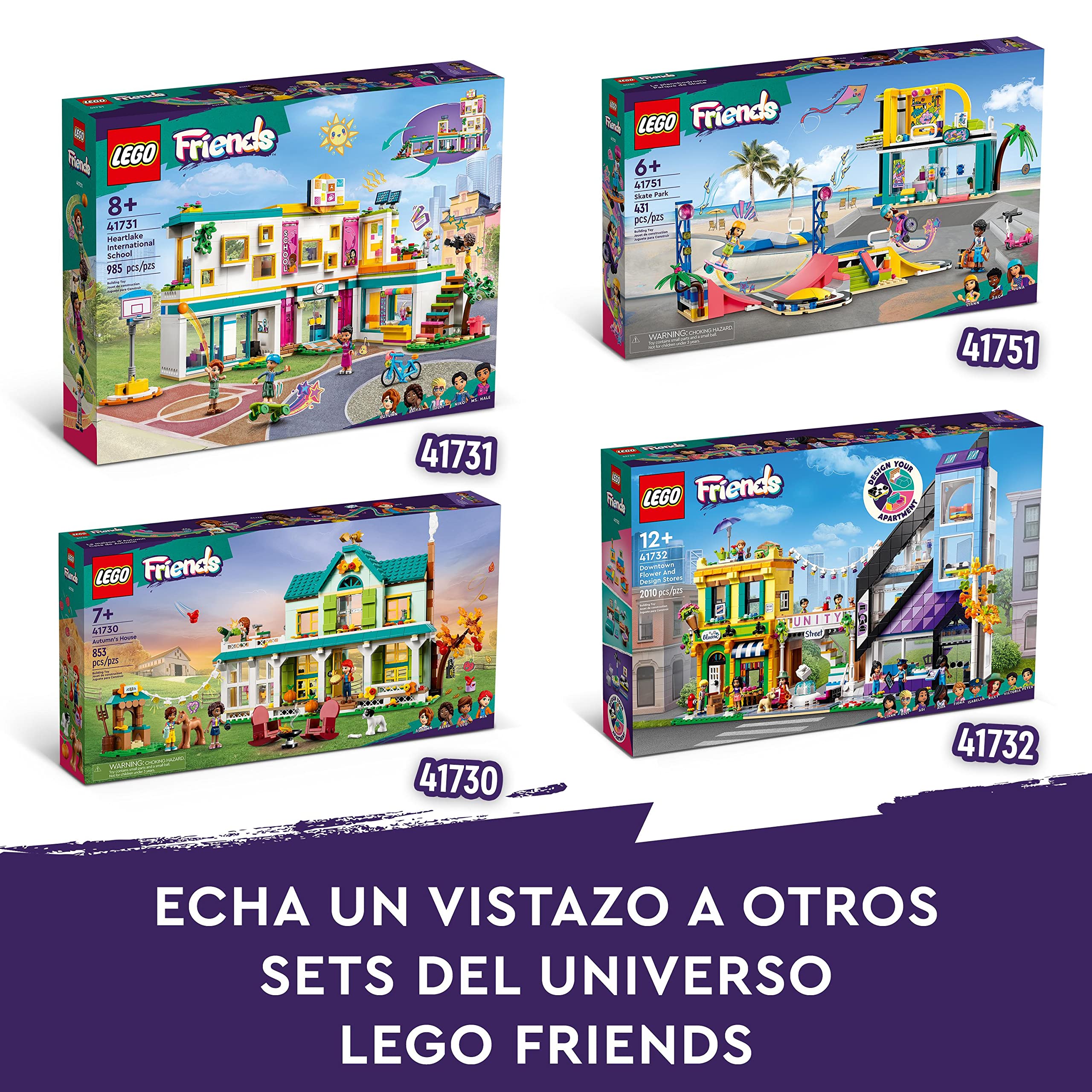 LEGO 41751 Friends Skate Park Building Toy Set for Kids Ages 6+ with Skateboards, Scooter & Wheelchair, 3 Mini Dolls & 2023 Characters – Creative Play for Girls and Boys – Perfect for Birthday Gifts & Indoor Activities