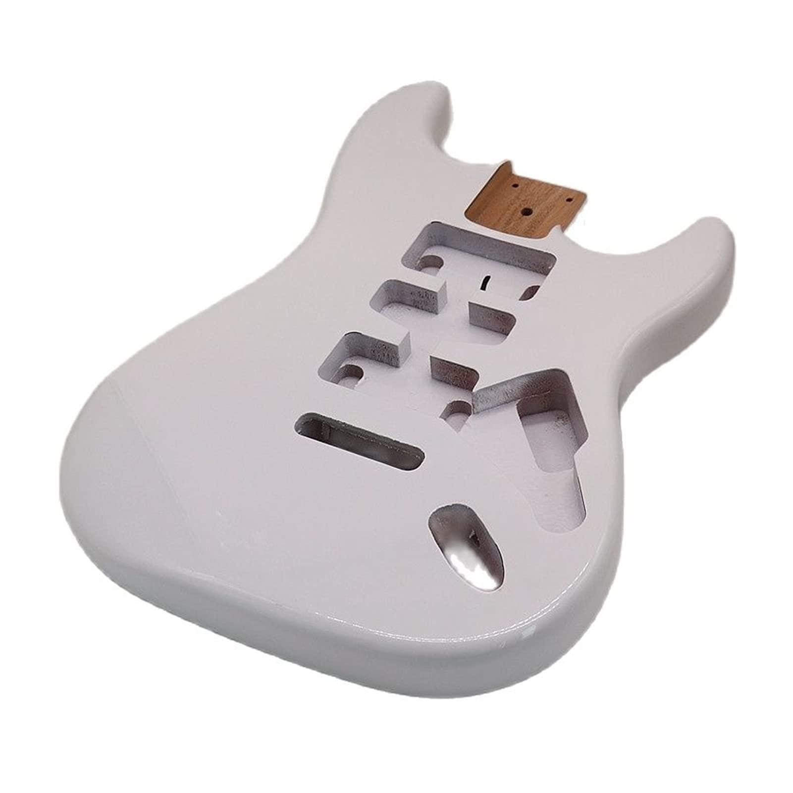 Unfinished White ST Style Electric Guitar Body Kit - Poplar Wood, High Gloss Finish, 5.7cm Pocket Width, Handcrafted for DIY Guitar Building | Perfect for Custom Electric Guitar Projects & Luthier Workshops