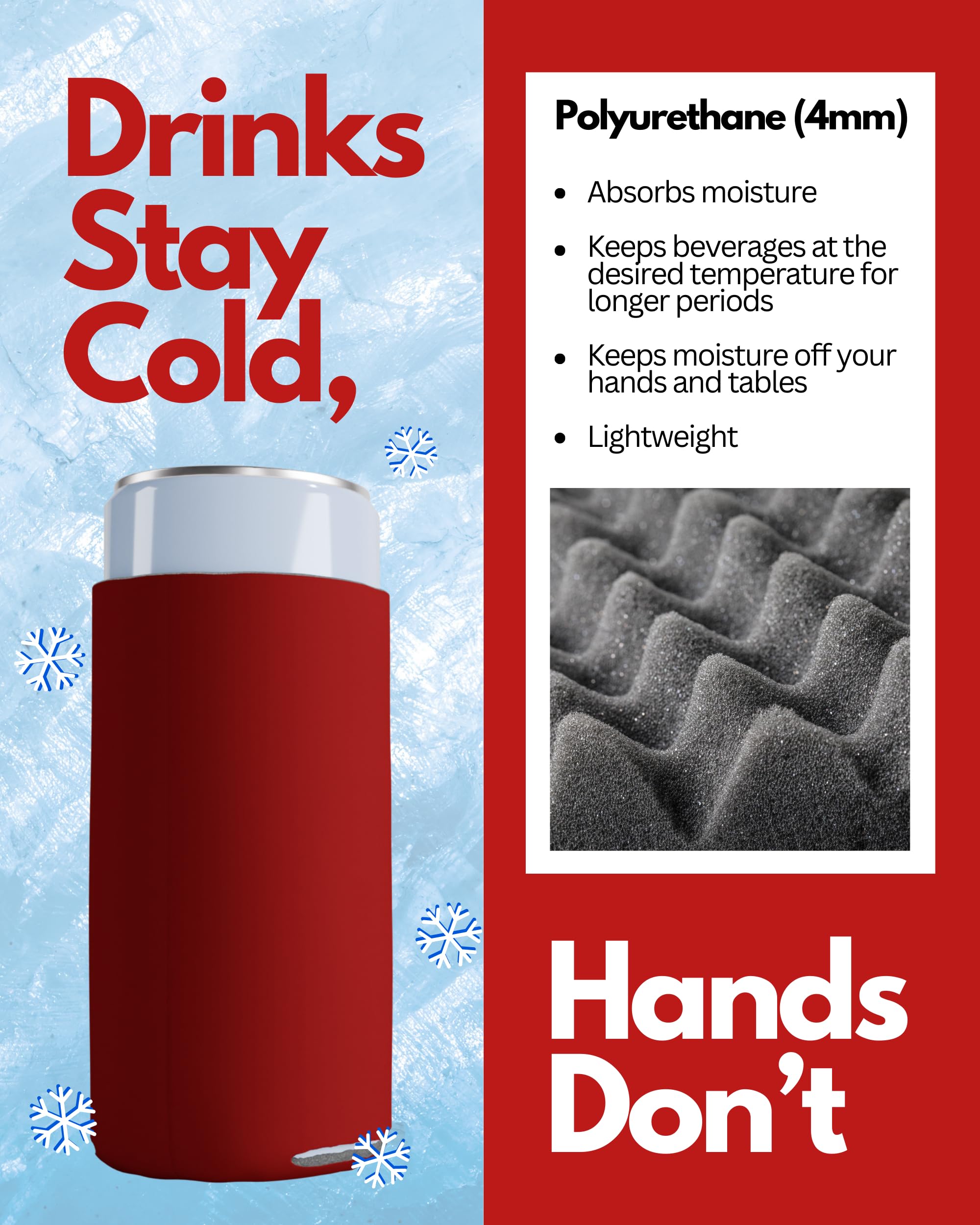 200 Pack Red Blank Slim Can Cooler Sleeves - Customizable Sublimation Beer & Soda Insulators for 12oz Tall Cans | Skinny Collapsible Drink Sleeves for Parties, BBQs & Outdoor Events | Keep Beverages Cold at Picnics, Tailgates & Bars