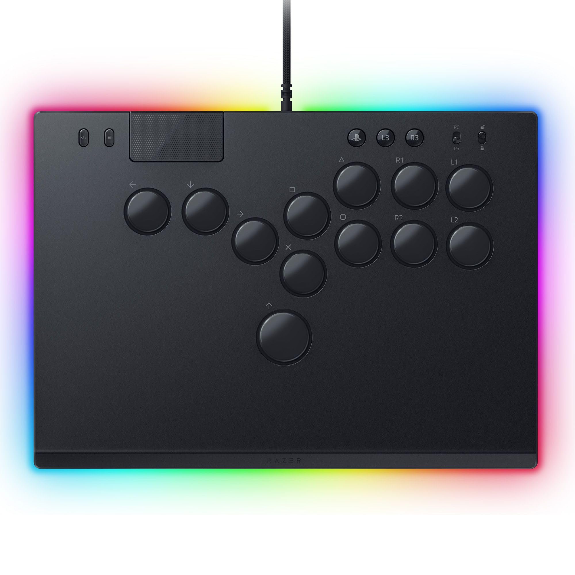 Razer Kitsune - Optical All-Button Arcade Controller for PS5 & PC (4-Precision Direction Buttons, Razer Linear Optical Switches, Ultra-Thin Portable Design) Black - Perfect for Fighting Games, Esports & Home Arcade Setup