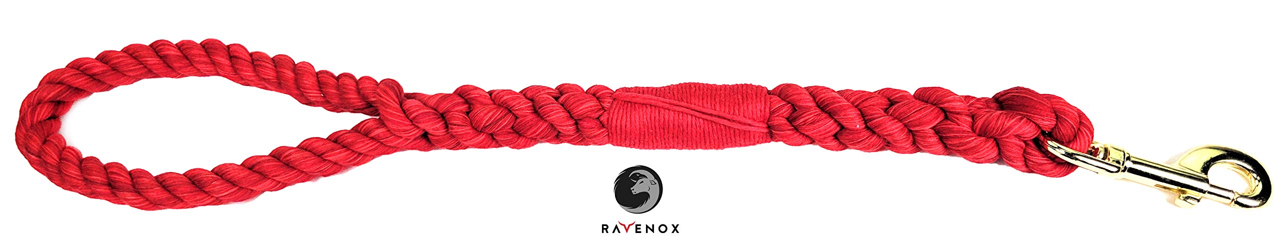 **Ravenox Traffic Handle Short Dog Leash – Strong & Comfortable Cotton Rope Leash for Small, Medium & Large Dogs | 16-Inch Red | Handmade in USA with 100% American-Made Rope | Perfect for Walks, Training & Outdoor Adventures**