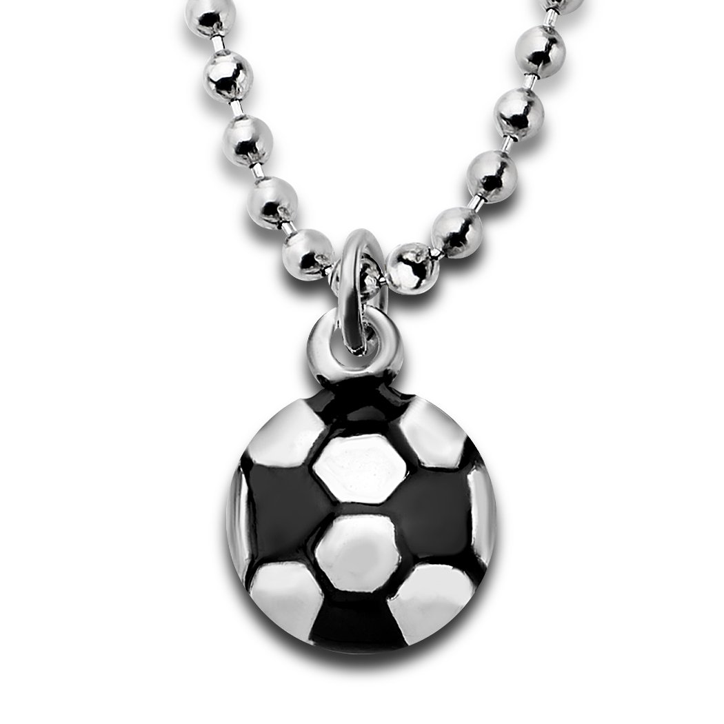 **Silver & Black Soccer Ball Pendant Necklace for Men & Women – Unisex Sports Jewelry Gift for Players, Fans & Coaches | Perfect Birthday, Anniversary & Match Day Present | Soccer Jewelry for Games, Parties & Date Nights | Great Gift for Soccer Lovers & Sports Enthusiasts | Ideal for Work, School & Team Celebrations | Wear to Soccer Matches, Casual Outfits & Everyday Fashion | Perfect for Game Day, Soccer Themed Events, and Sports Fan Gifts**