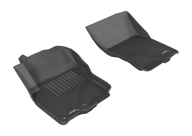 3D MAXpider Custom Fit All-Weather Floor Mats for 2005-2019 Nissan Frontier Crew & King Cab (1st Row) - Kagu Series Black Car Mats | Perfect for Off-Roading, Daily Commute & Family Protection