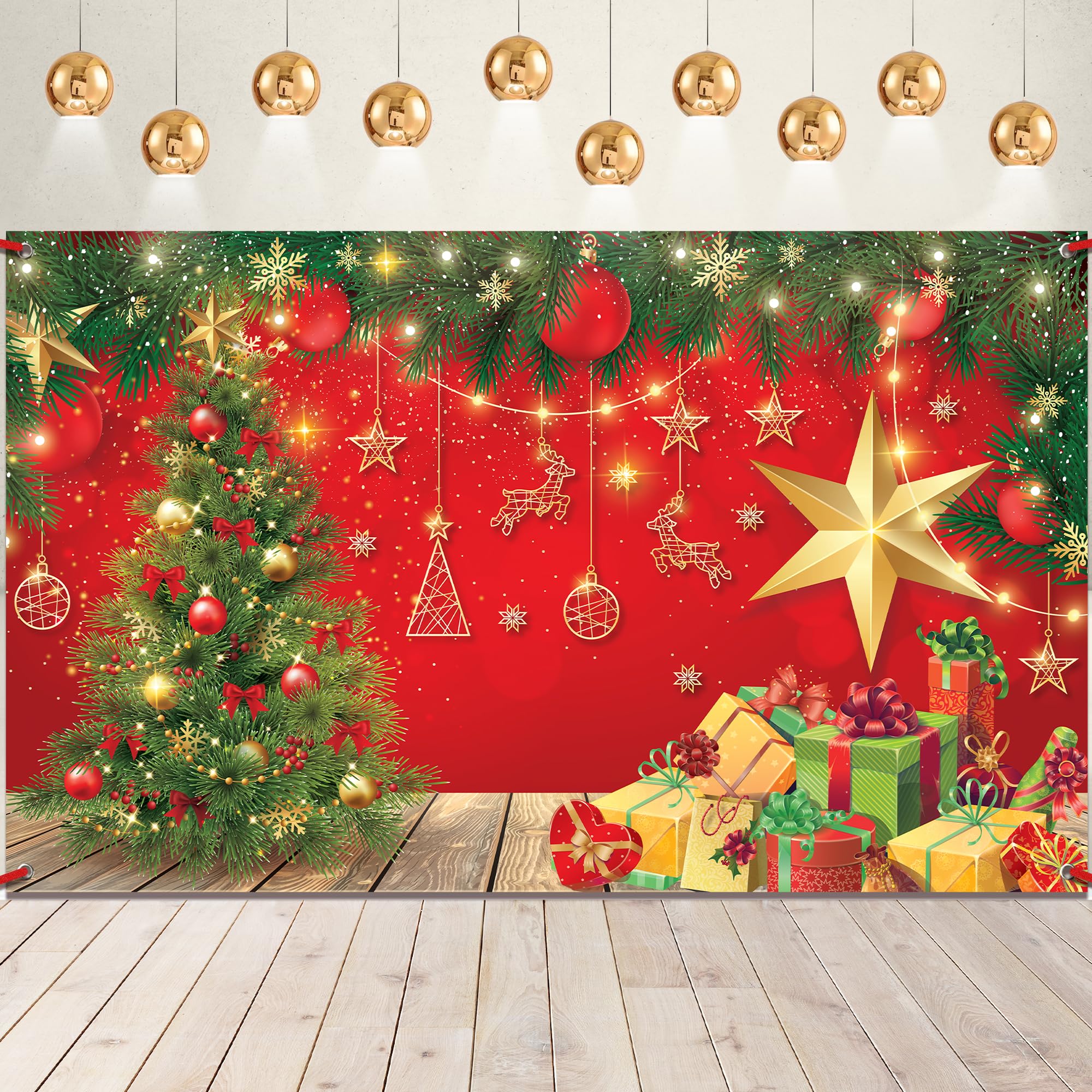 KatchOn Extra Large Christmas Banner - 72x44 Inch Holiday Decor for Parties, Wall & Photo Backdrop | Merry Christmas Party & Home Decoration | Perfect for Festive Gatherings, Family Photos & Seasonal Celebrations