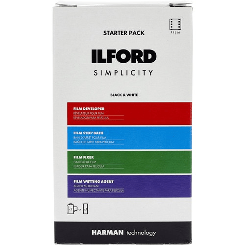 Ilford SIMPLICITY Starter Pack for Film Photography - Complete Darkroom Kit for Beginners | Perfect for Home Developing, Black & White Film Processing