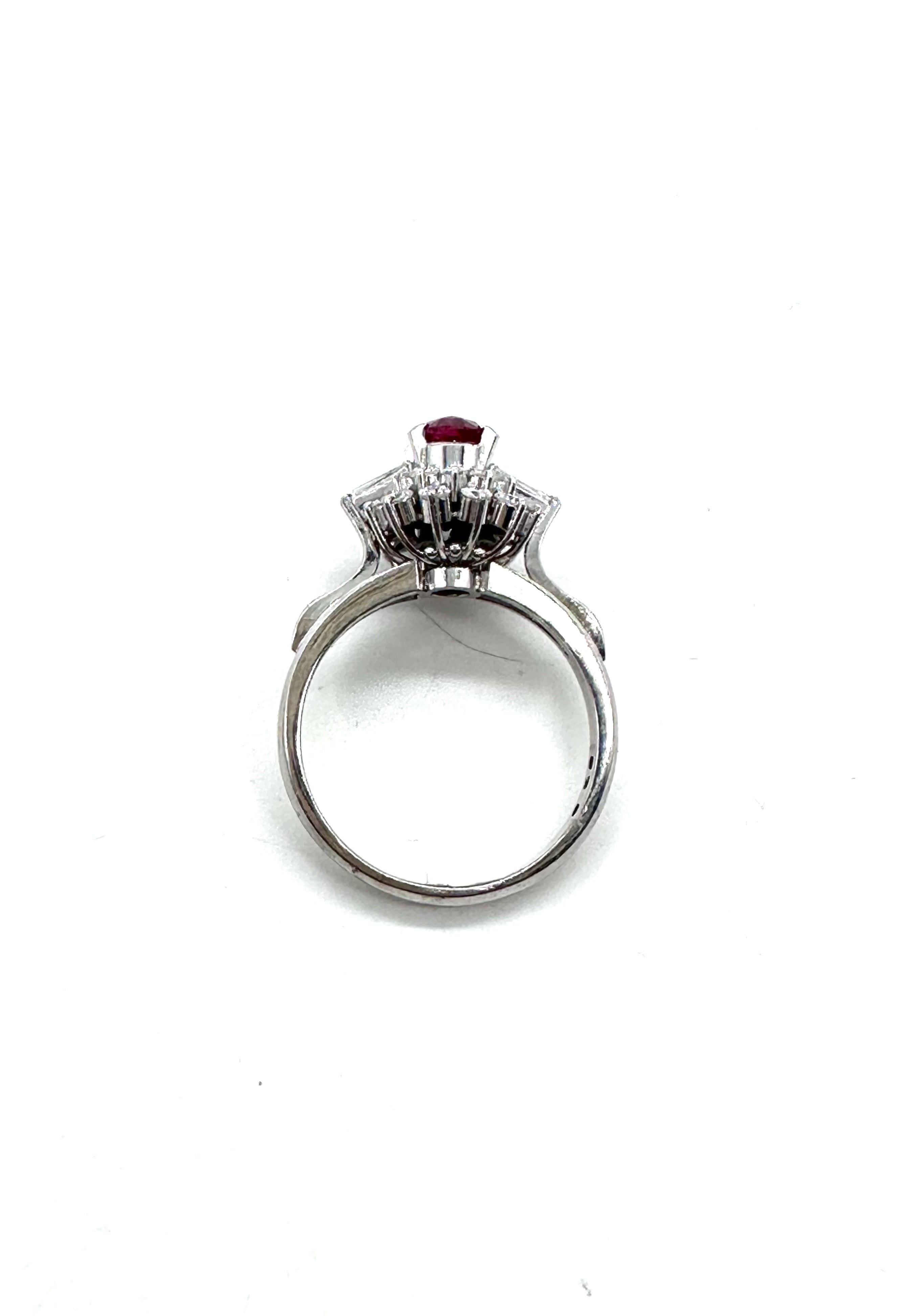 Exquisite Ruby and Diamond Ballerina Ring for Women - Elegant Vintage Style Jewelry Gift for Anniversary, Valentine's Day & Special Occasions