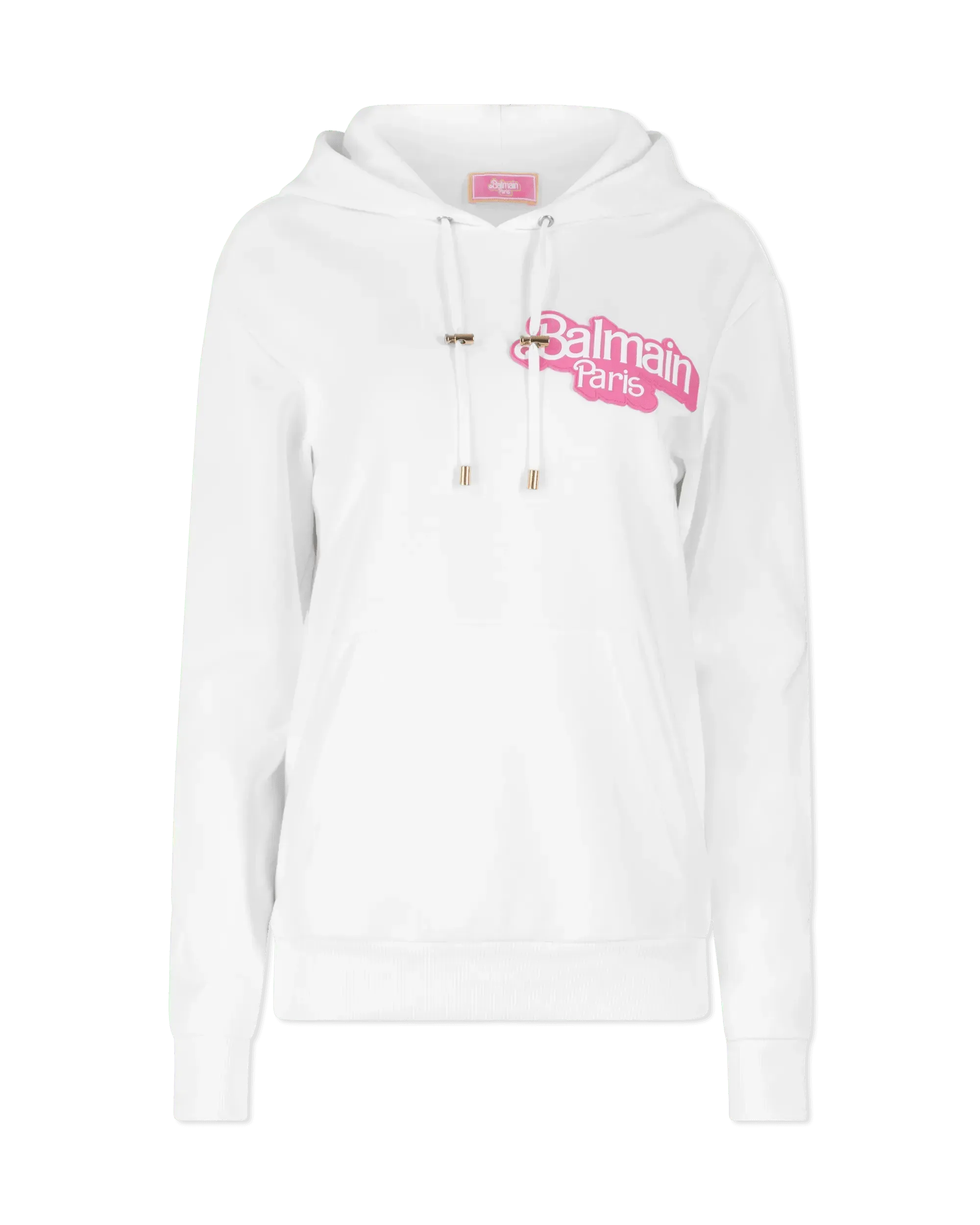 Balmain X Barbie Logo Hoodie with Rubber Patch - Stylish Streetwear for Women & Men | Perfect for Casual Outfits, Fashion Shows & Barbie-Themed Events