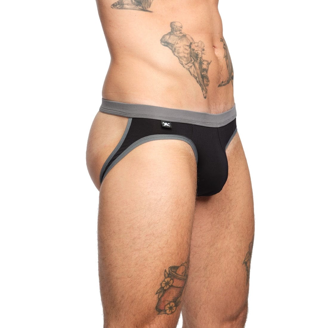 Just The Bones Cloud Y Jock Black - Comfortable Men's Athletic Underwear for Running, Gym & Workout | Breathable & Supportive Design