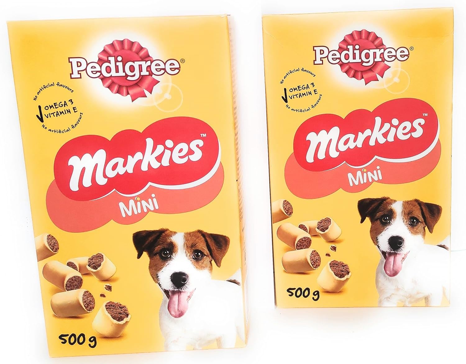Pedigree Markies Minis Dog Treats - Tasty Marrowbone Biscuit Snacks for Small & Medium Dogs, 500g x 2 Pack - Perfect for Training Rewards & Dental Health Care