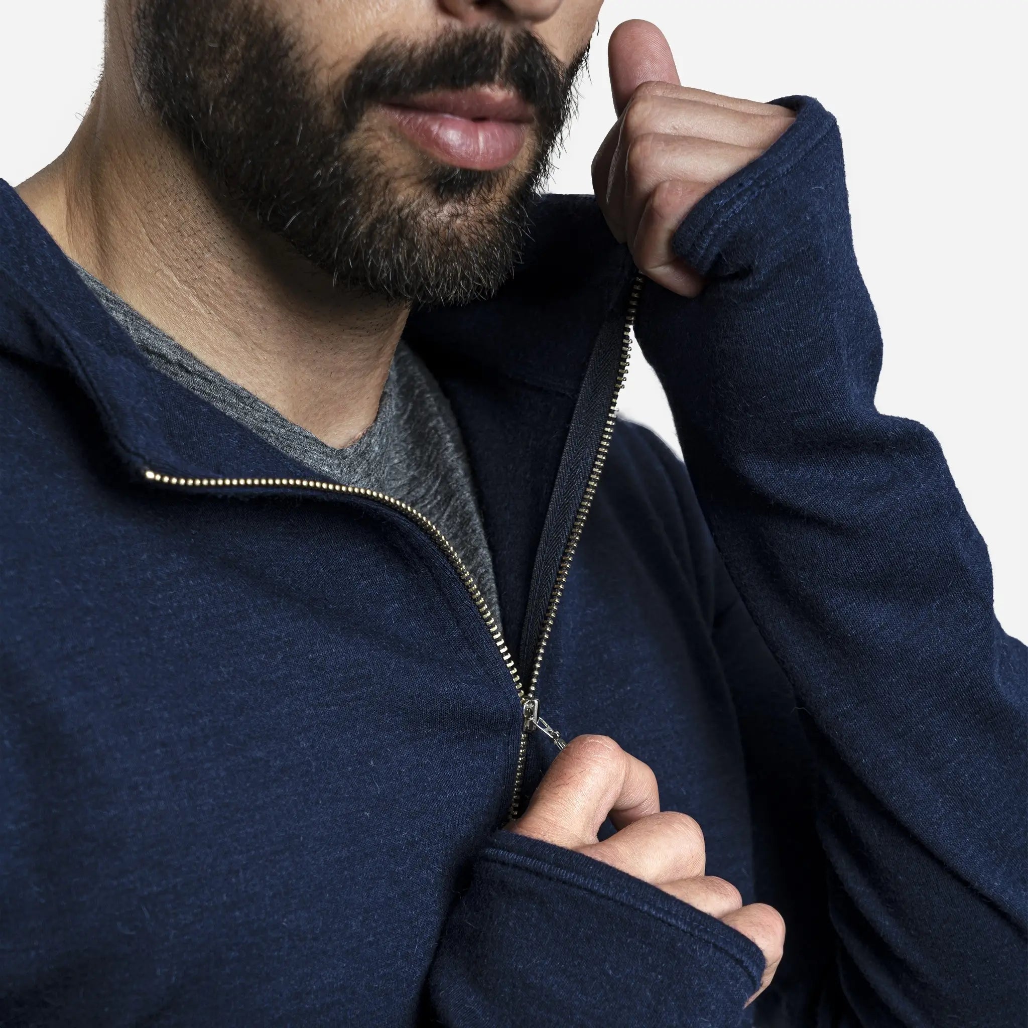 Men's Alpaca Wool Hoodie Jacket - 420 Midweight Full Zip Fleece Pullover for Outdoor Hiking & Winter Travel