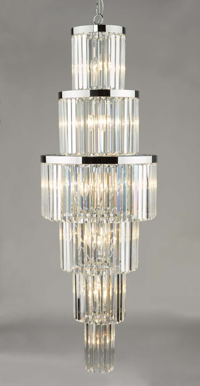 28Lt Crystal Chandelier Ceiling Light - Polished Chrome Finish, IP20 Rated for Living Room, Dining Room & Bedroom Elegant Lighting