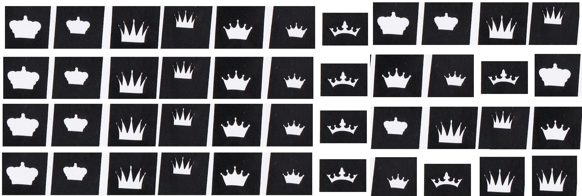 44PCS Nail Vinyl Stencils Set - Crown Design Nail Art Stickers for DIY Manicure, Perfect for Nail Salon, Home Use & Party Nail Decoration