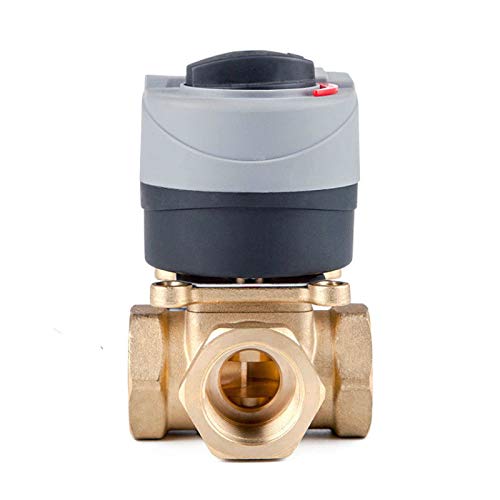 DN20 DN25 Electric Motorized Ball Valve - 3 Way Brass AC Actuator Valve for Water & Gas Control | Home, Industrial & HVAC Systems