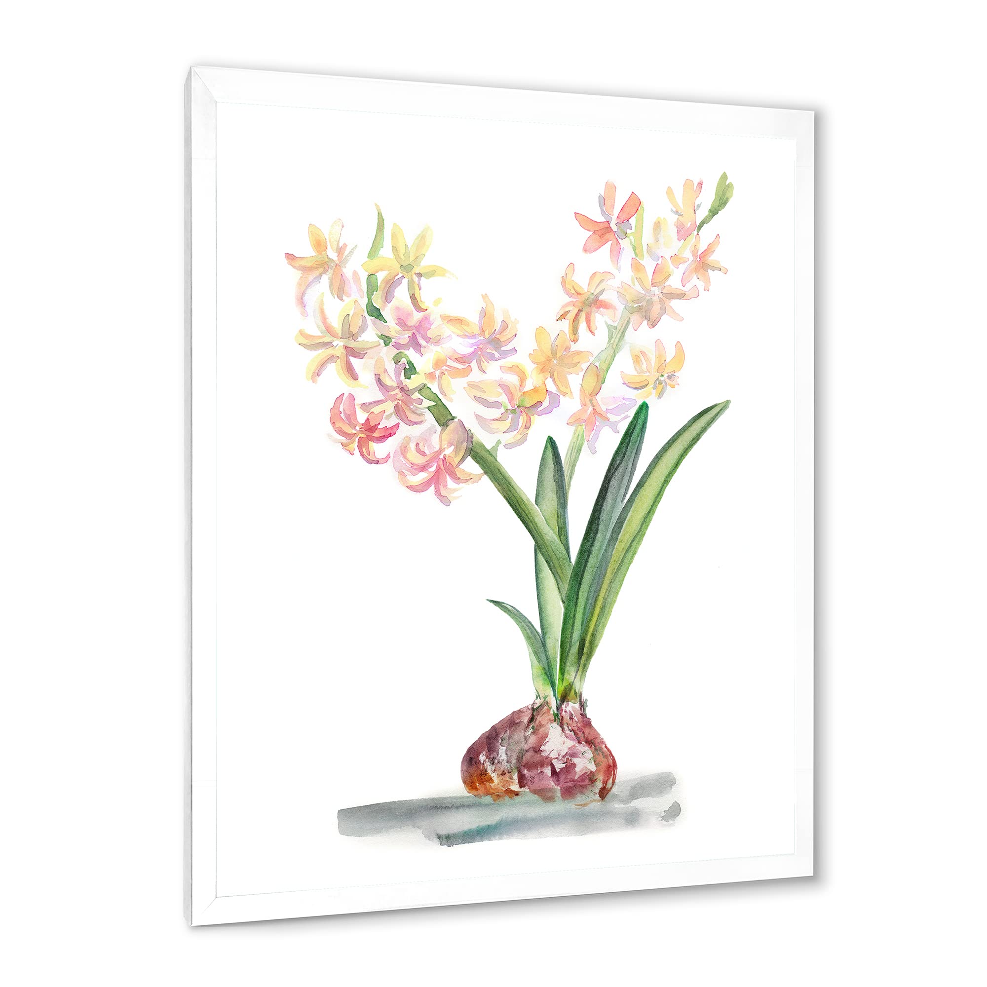 DesignQ Blossoming Hyacinth in Spring Traditional Framed Wall Art - Floral Home Decor for Living Room, Bedroom & Office - Perfect Gift for Housewarming & Spring Decor