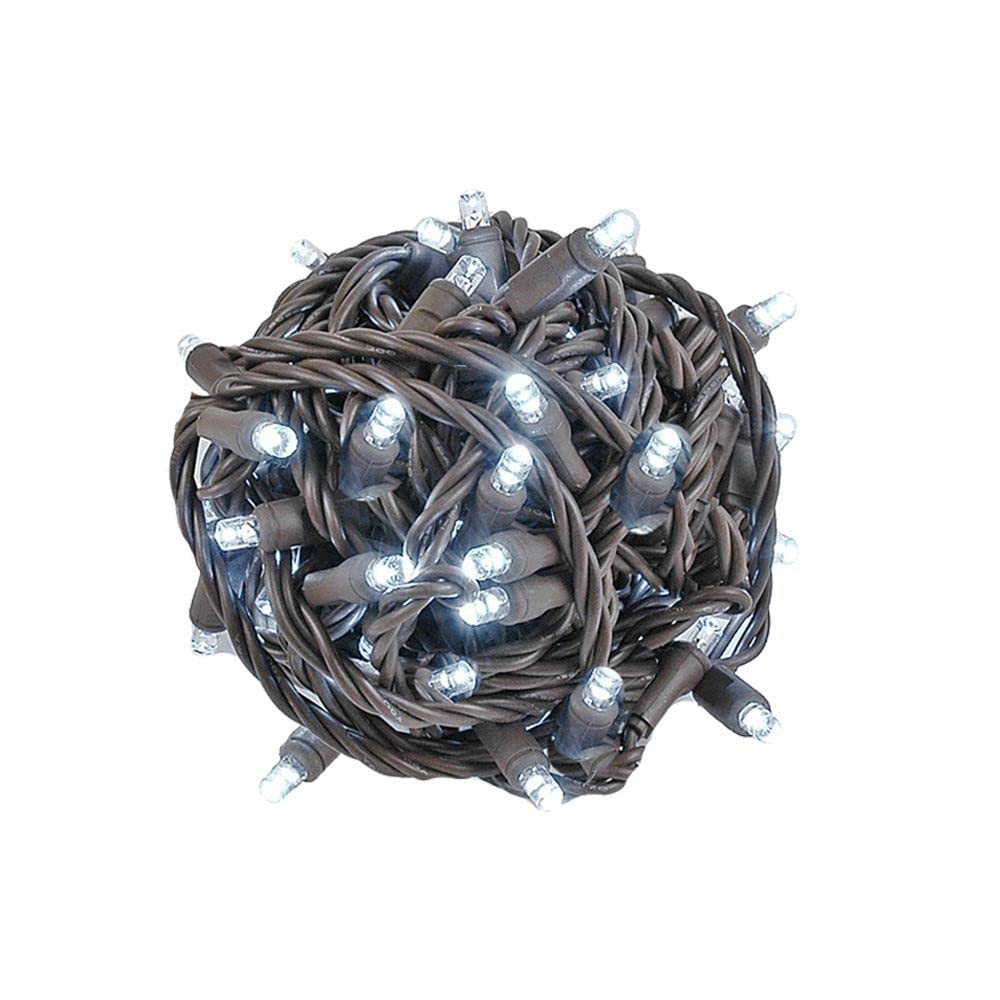 50FT 100 LED Commercial Grade Outdoor String Lights - Pure White Waterproof Christmas Lights with 40,000 Hours Lifespan for Patio, Garden, Wedding & Holiday Decorations
