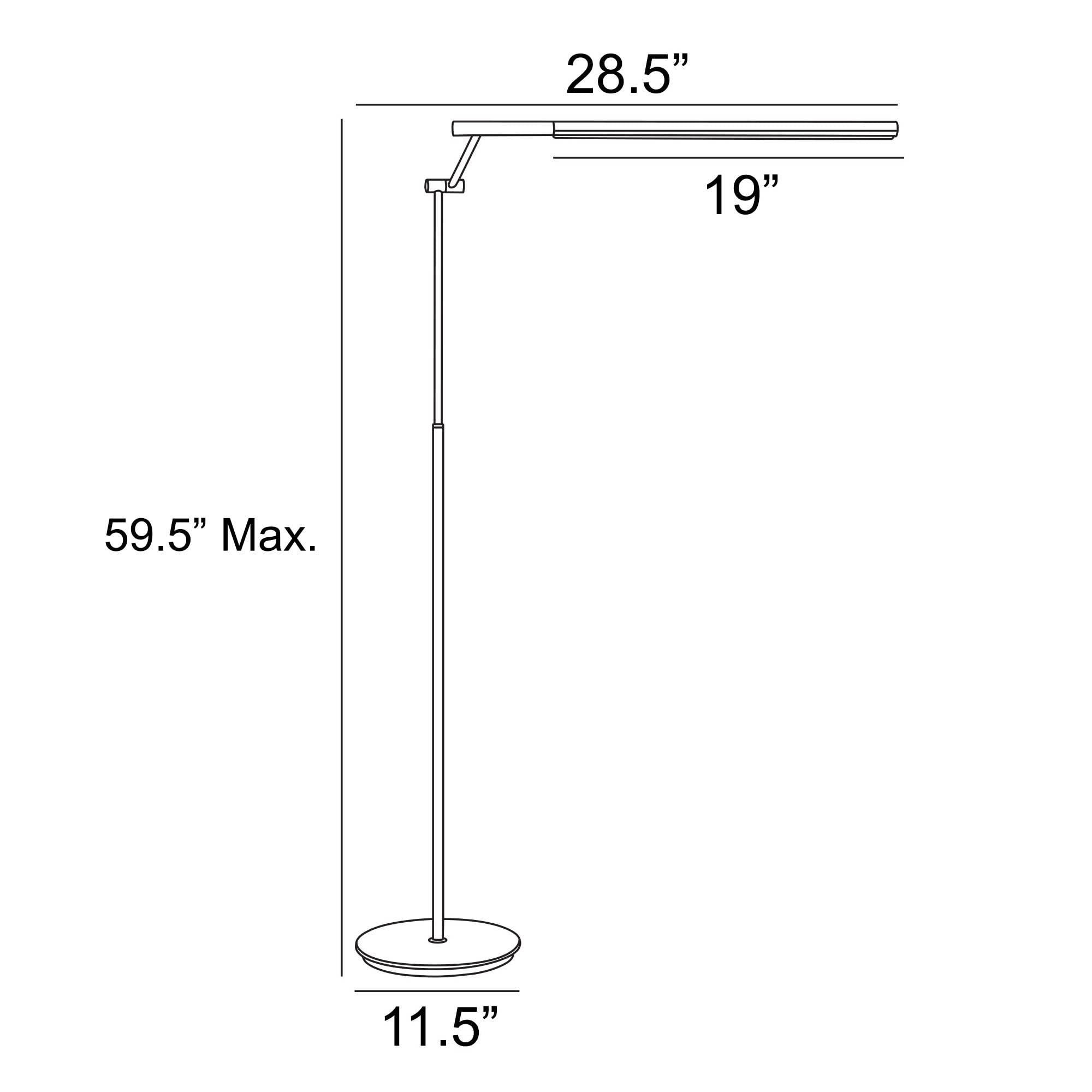 Lite Source Tilla Black Metal Adjustable Floor Lamp with LED Touch Control - Modern Reading Light for Living Room, Bedroom & Office
