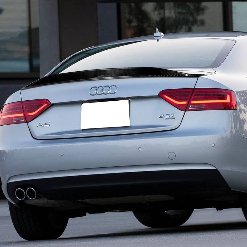 HYPERSPEED Real Carbon Fiber Trunk Spoiler Wing Lip Kit for Audi A5 Quattro Coupe 2008-2016 | CAT-Style Rear Lip | Car Exterior Mods & Replacement Parts | Enhance Sporty Look & Aerodynamics