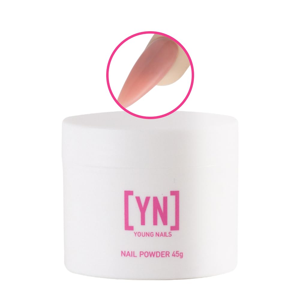 Young Nails Acrylic Cover Powder - Professional Self-Leveling Acrylic Nail Powder for Extensions, Clear Nude Pink White (45g) | Cherry Blossom Shade | Superior Adhesion & Long-Lasting Wear | Perfect for Salon Professionals & DIY Nail Art at Home