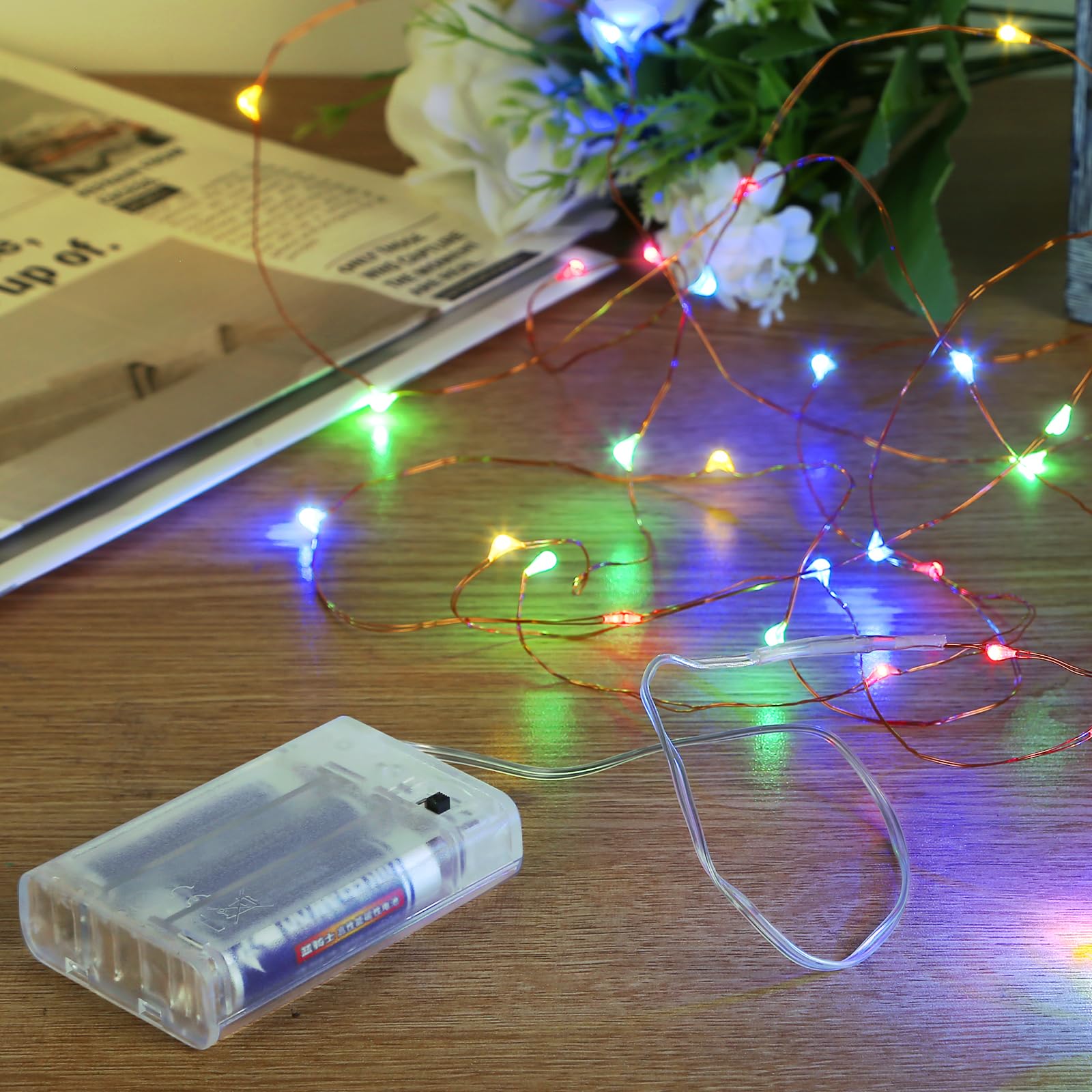 Sanniu LED Fairy Lights Battery Operated - 16ft Multicolor Starry String Lights for Christmas Decor, Bedroom, Wedding, Party & Home Decoration | Indoor/Outdoor Use for Patio, Garden & Festive Events