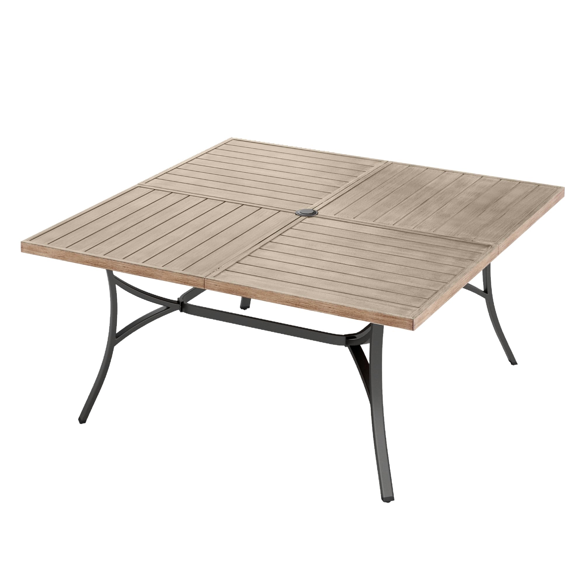 MFSTUDIO 60 Inch Square Metal Outdoor Dining Table - Large 8 Person Patio Table with 1.57
