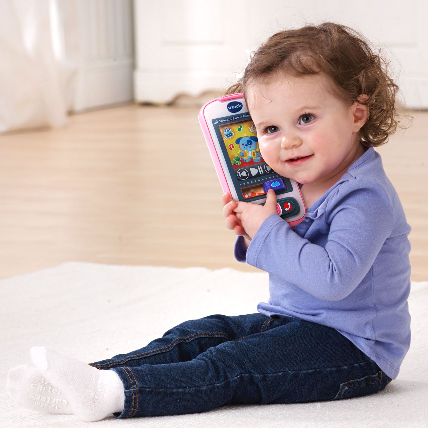 VTech Touch and Swipe Baby Phone - Interactive Learning Toy for Toddlers 1-3 Years, Pink | Pretend Play, Early Education & Sensory Development Gift for Boys & Girls