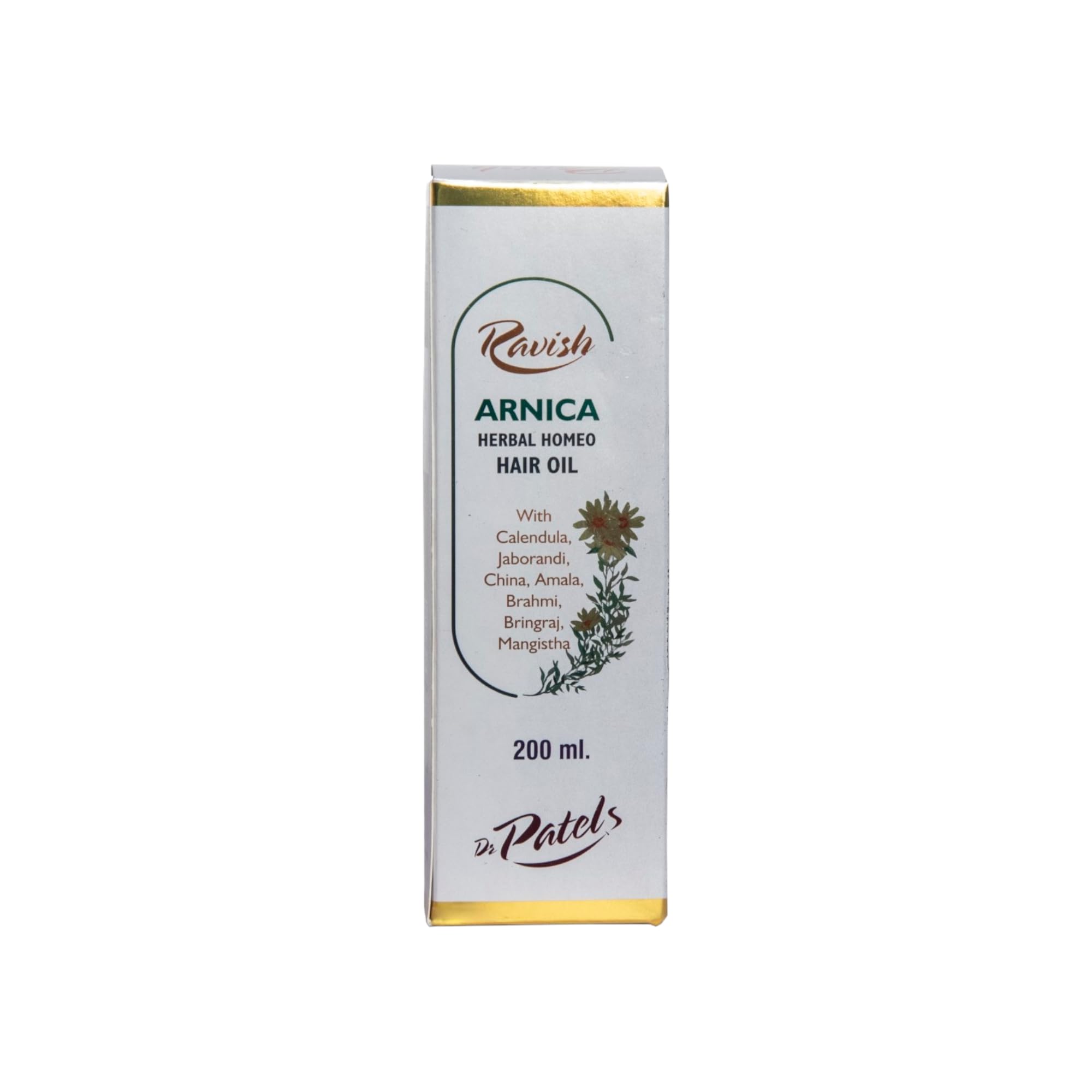 Dr. Patel's Ravish 200ml Herbal Homeopathic Hair Oil - Natural Remedy for Hair Growth & Hair Loss Prevention | Chemical-Free Treatment for All Hair Types | Men & Women | Daily Scalp Care & Styling Solution (Pack of 1)