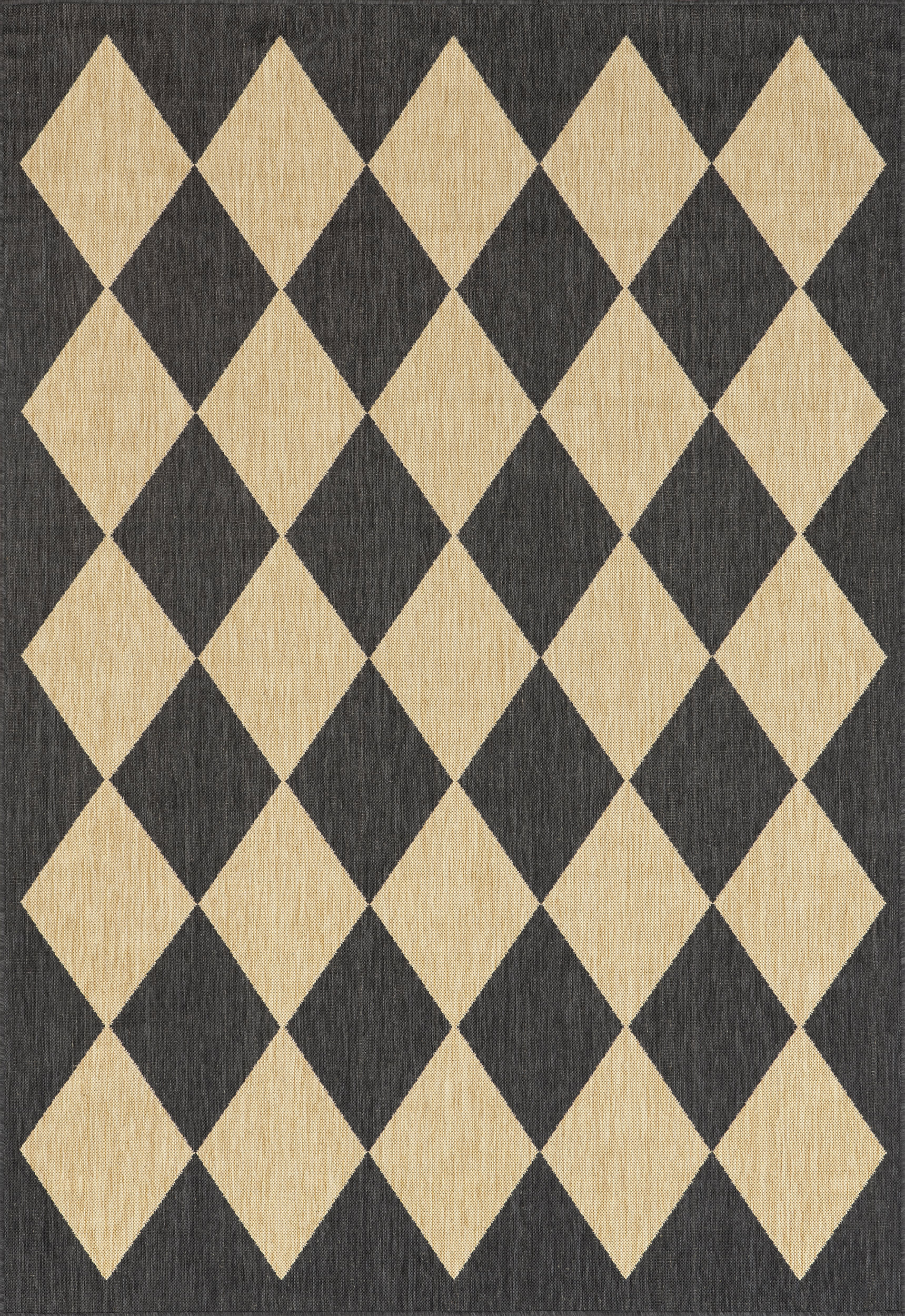 Adelaide Harlequin Indoor/Outdoor Area Rug - Dark Grey Washable Rug for Living Room, Bedroom, Patio & Deck