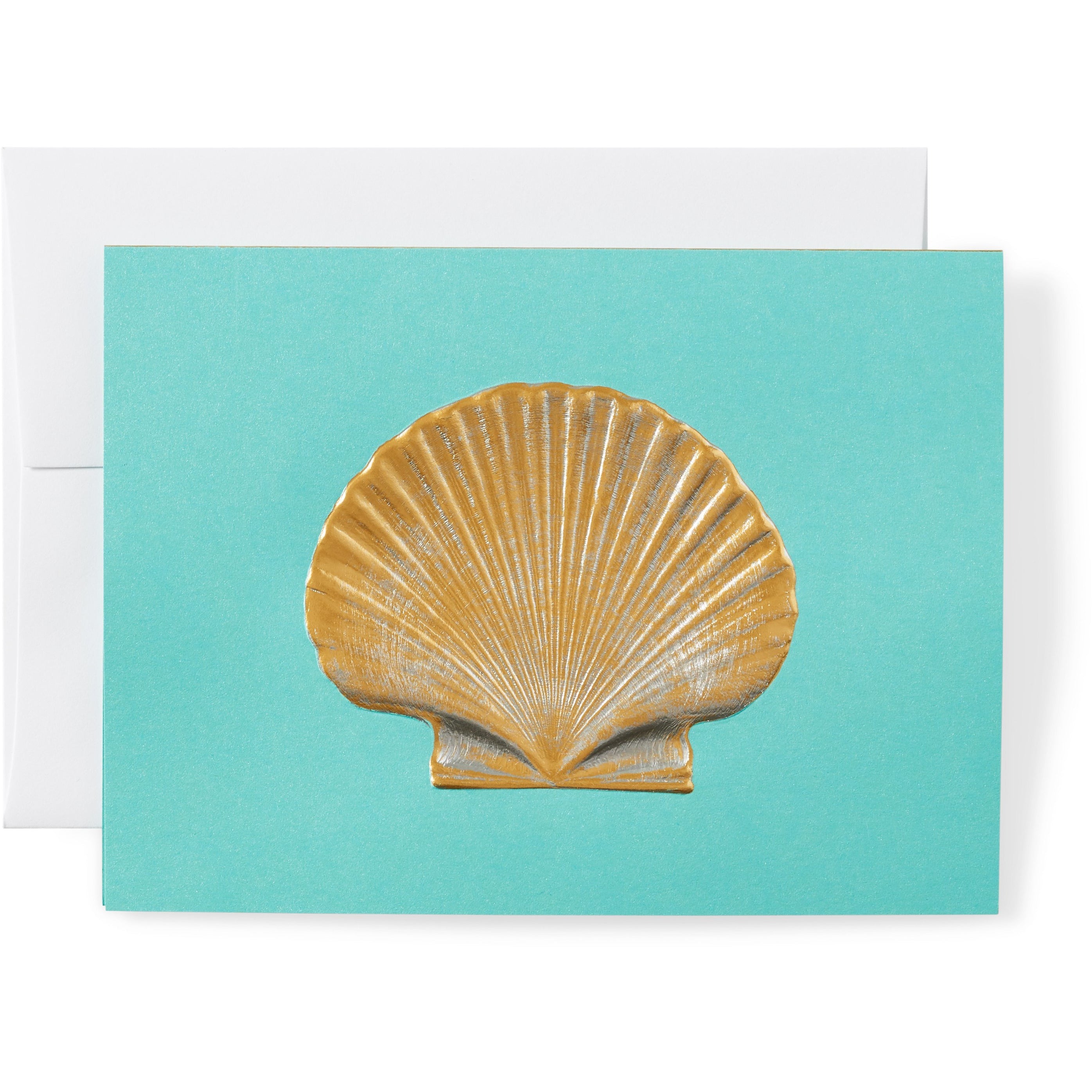 Scallop Shell Note Cards - Set of 8 Handmade Blank Greeting Cards for Weddings, Thank You Notes & Special Occasions