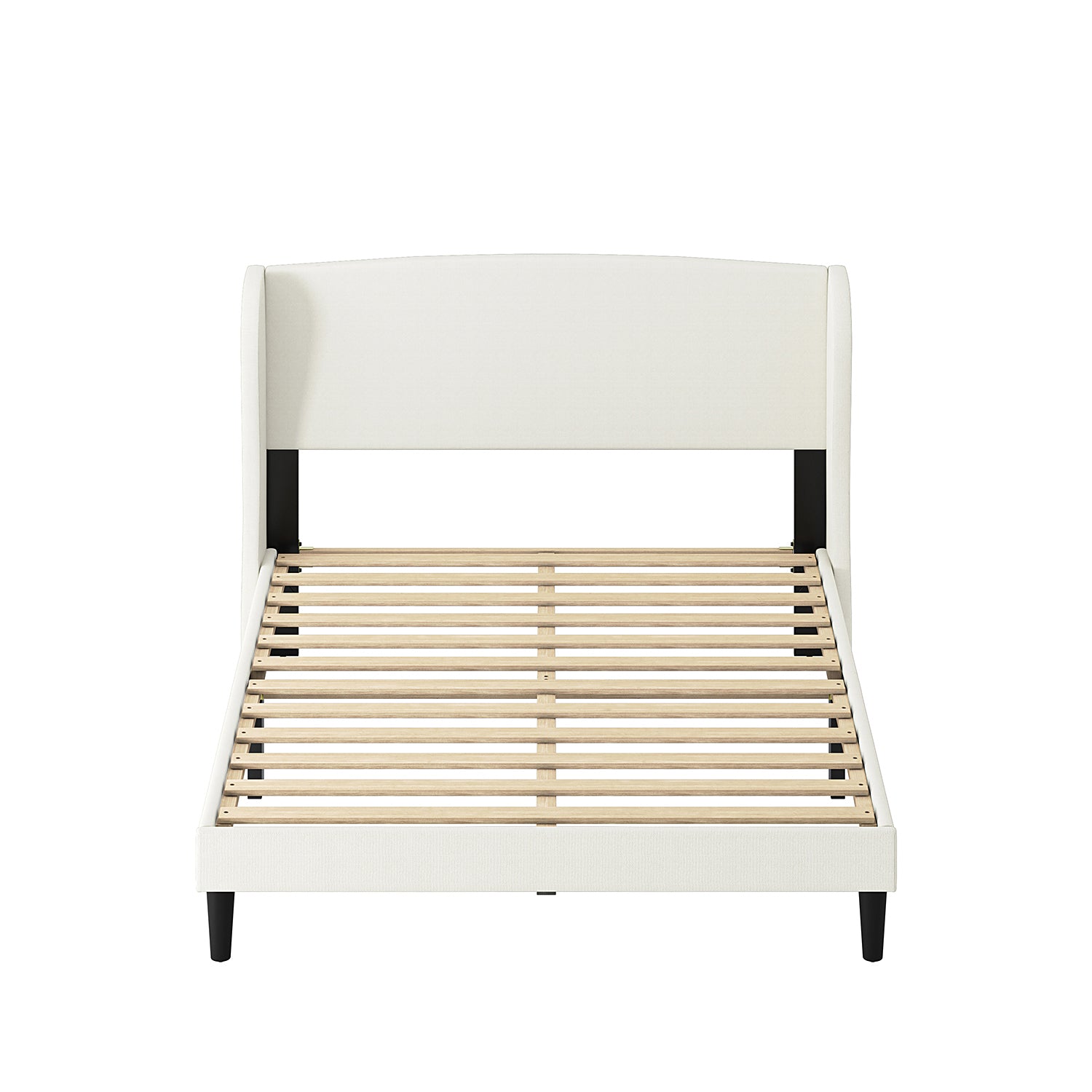 Baotist Upholstered Wingback Platform Bed Frame - Queen Size Modern Bedroom Furniture for Master Bedroom, Guest Room & Apartment