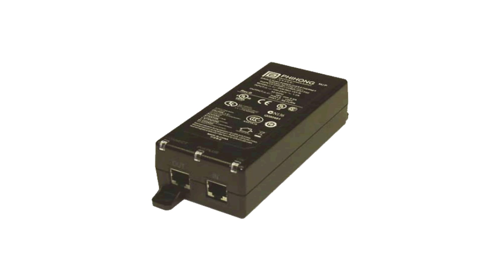 CyberData 11124 Power over Ethernet (PoE) Injector - 802.3af Compliant, 48V DC, 15.4W - Ideal for IP Cameras, VoIP Phones & Wireless Access Points