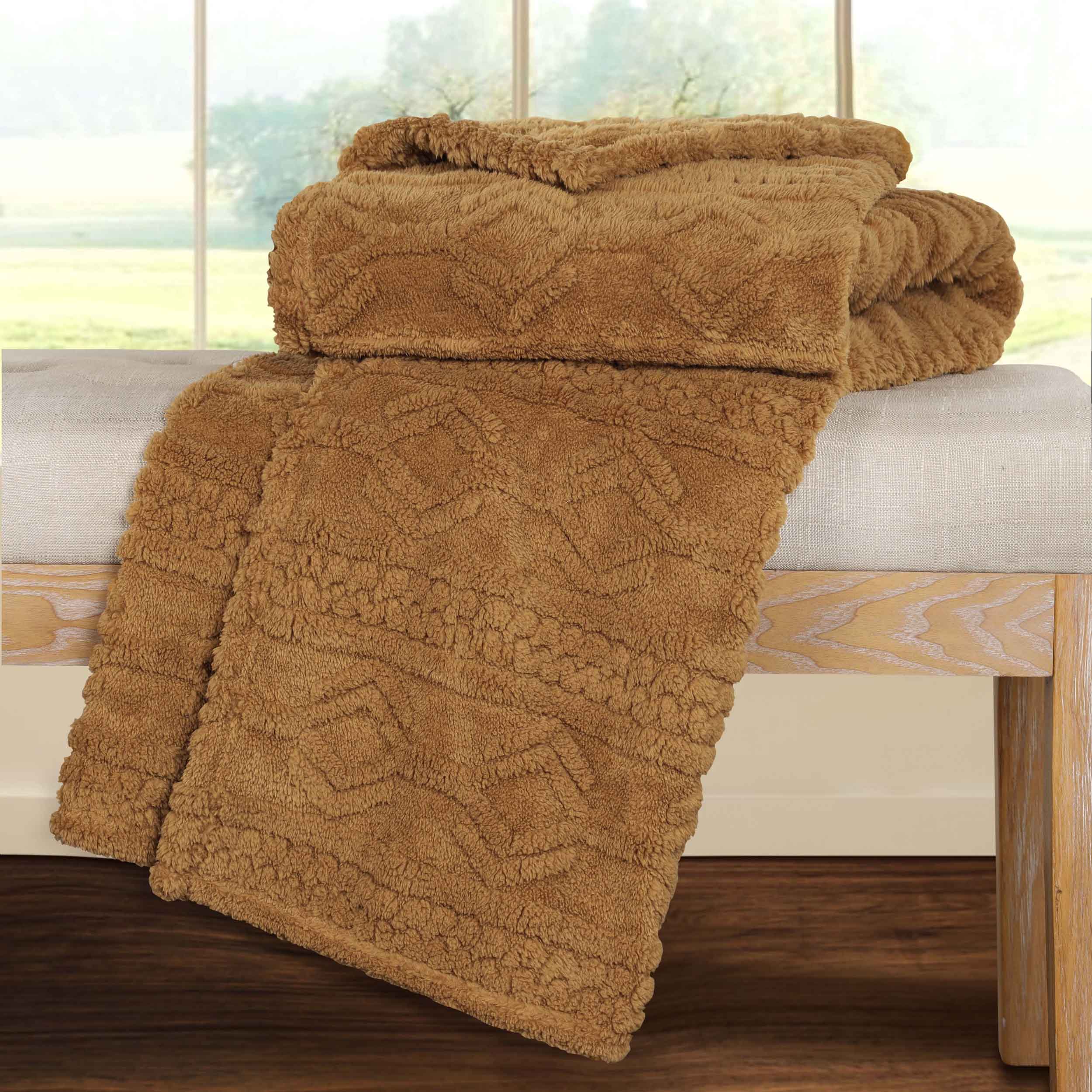 Arctic Boho Jacquard Plush Fleece Blanket - Ultra Soft & Warm Winter Throw for Couch, Bed, Sofa - Perfect for Home Decor, Cozy Nights & Gift Giving