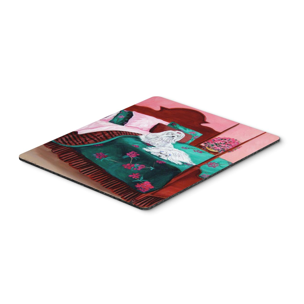 Caroline's Treasures 7110MP Washable Large Mouse Pad - Cute Maltese and Puppy Waiting on You Design for Home Office, Gaming, Computer & Laptop Use | Perfect as Hot Pad or Trivet | Durable Non-Slip Surface for Work & Play