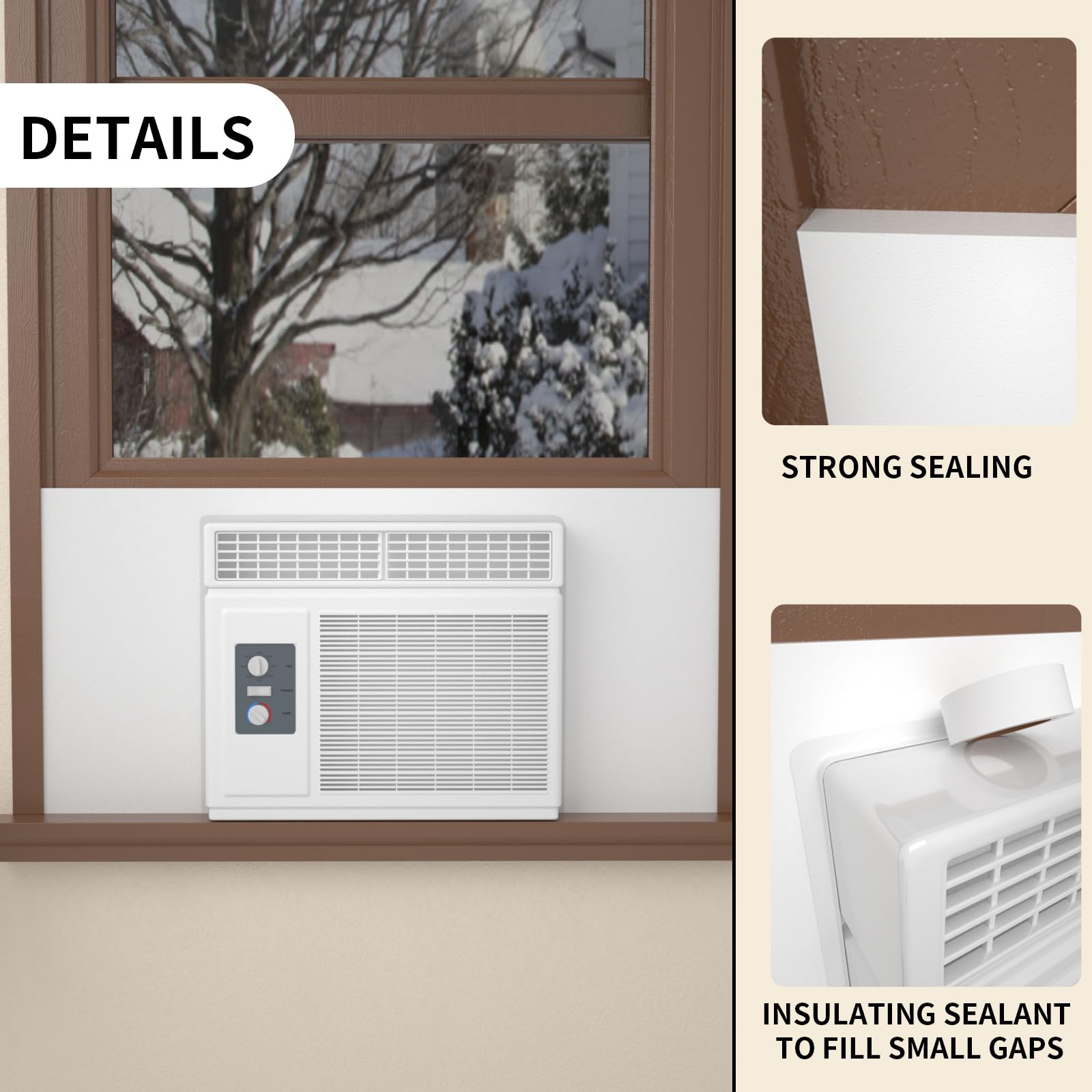 SZZSAF Window Air Conditioner Insulated Panel - Full Surround Insulation Kit for Summer & Winter, Foam Weather Stripping Seal to Block Drafts & Improve Energy Efficiency - Perfect for Home, Office & RV Use