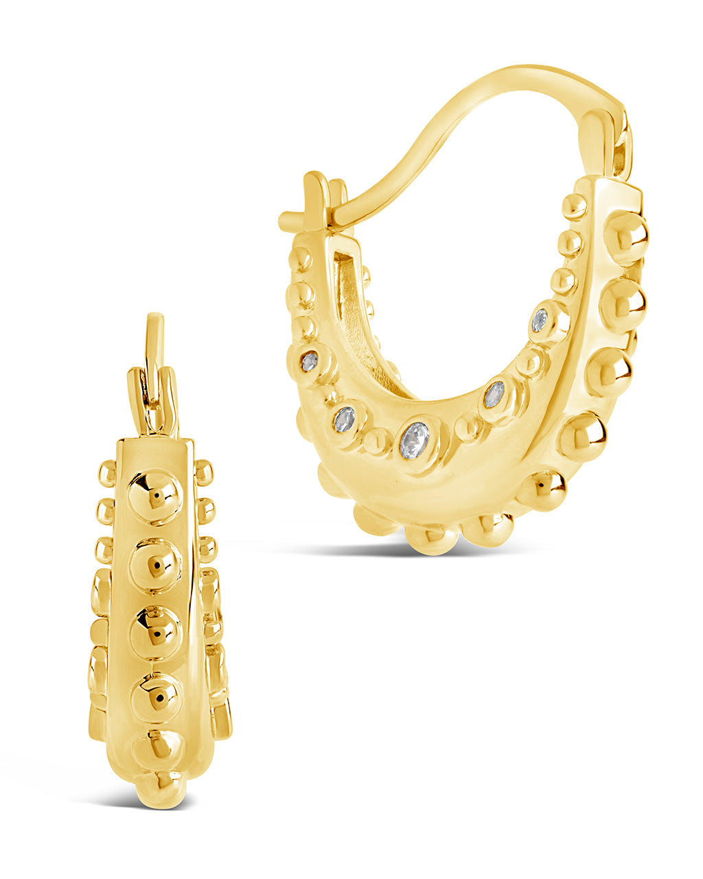Oriana CZ Hoop Earrings for Women - 925 Sterling Silver Cubic Zirconia Hinged Hoops - Perfect for Parties, Weddings & Everyday Wear